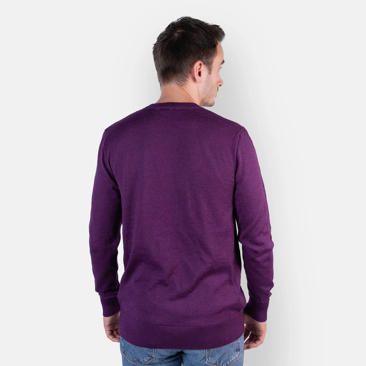 mens alpaca wool sweater ecological color dark pink