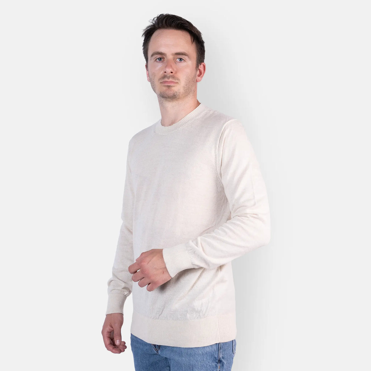 mens alpaca wool sweater natural single origin color undyed