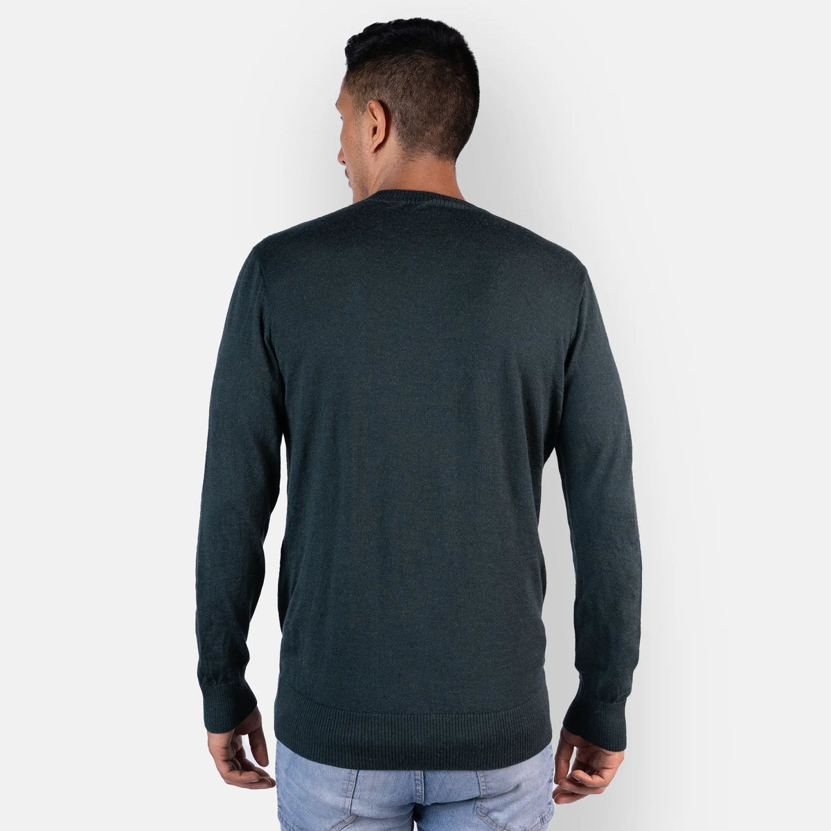 mens alpaca wool sweater outdoor color dark green