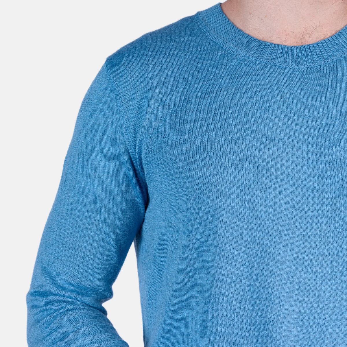 mens alpaca wool sweater temperature regulate color skyblue