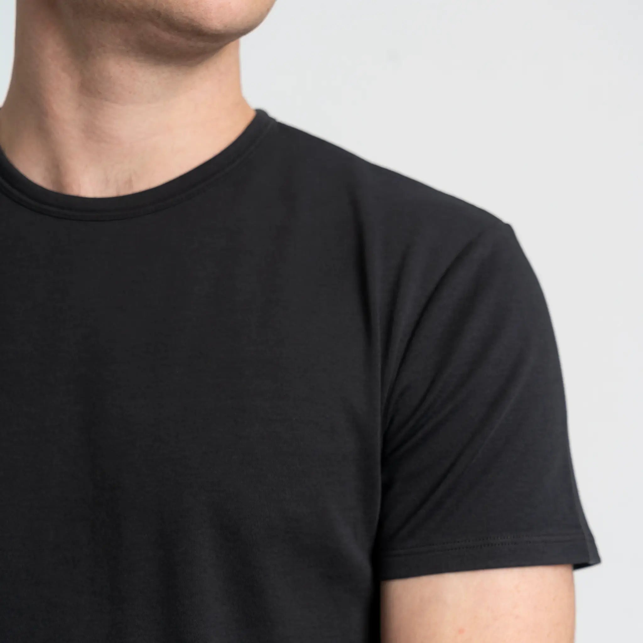 mens ecological tshirt crew neck color black
