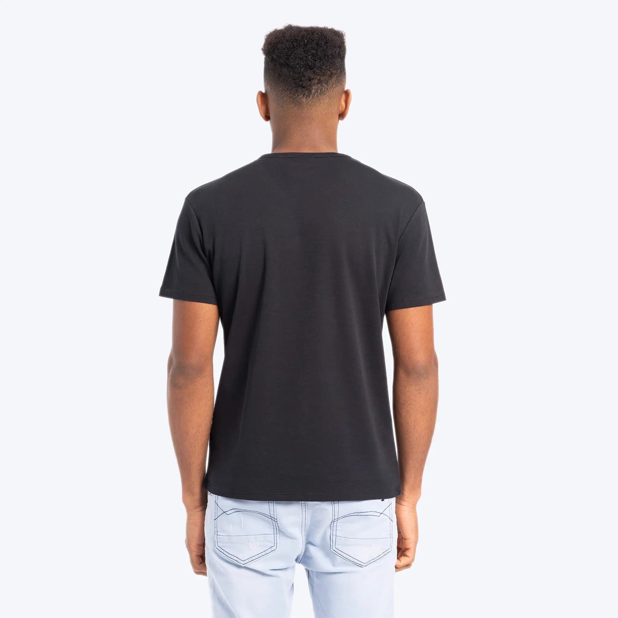 mens ecological tshirt vneck color black