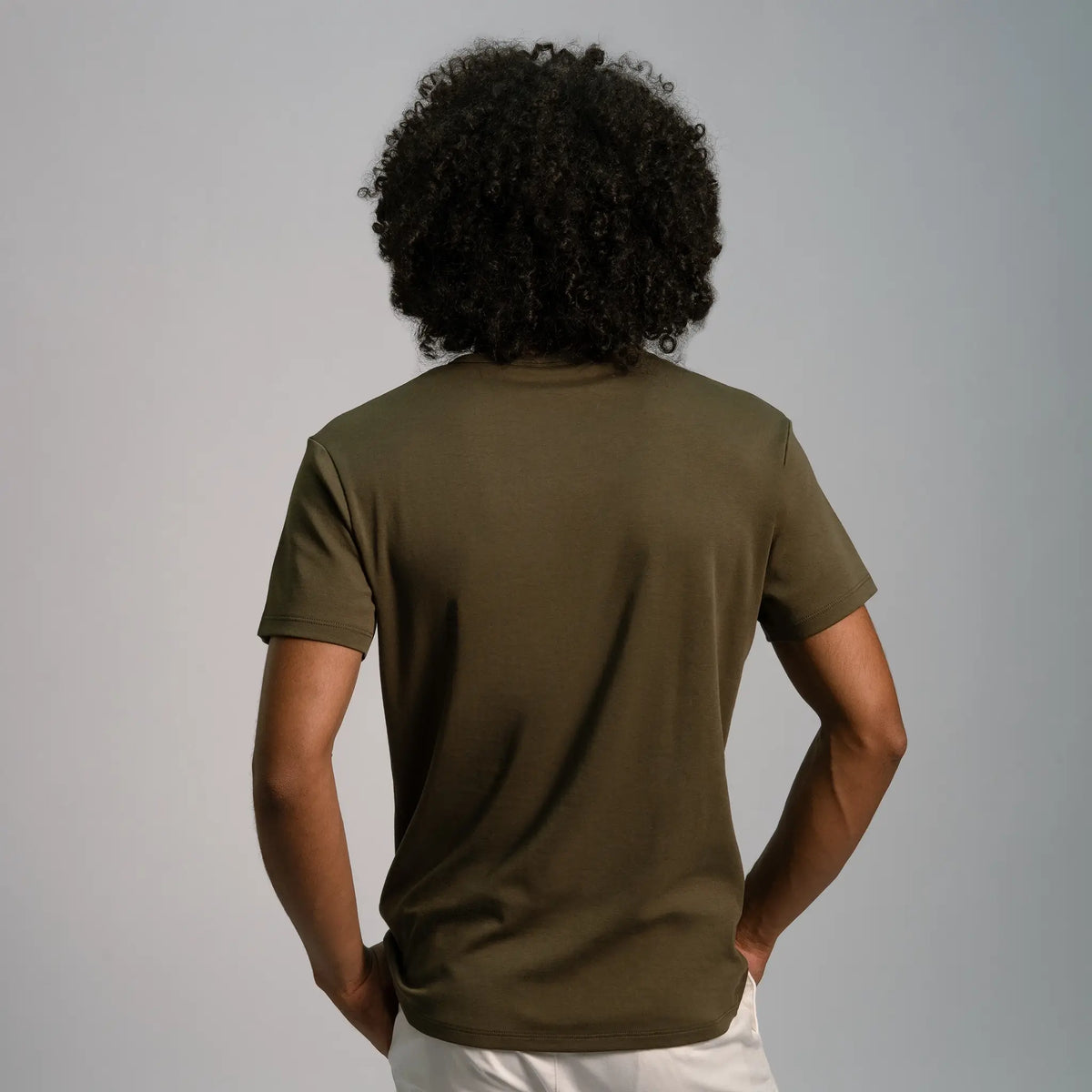 mens hypoallergenic crew neck color green