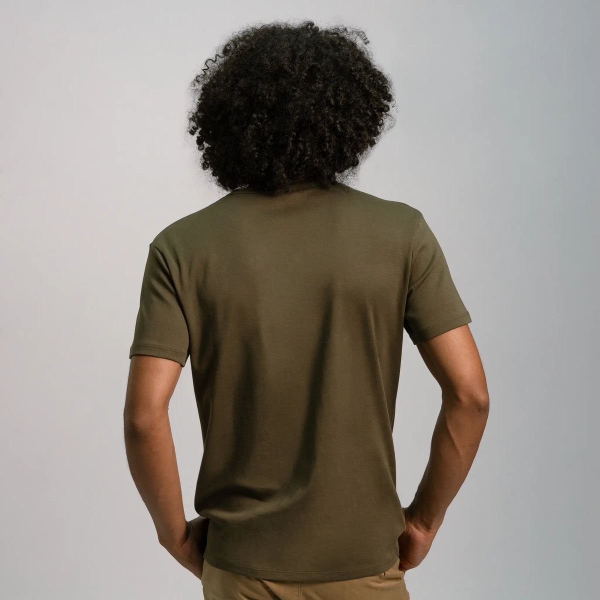 mens hypoallergenic tshirt vneck color green