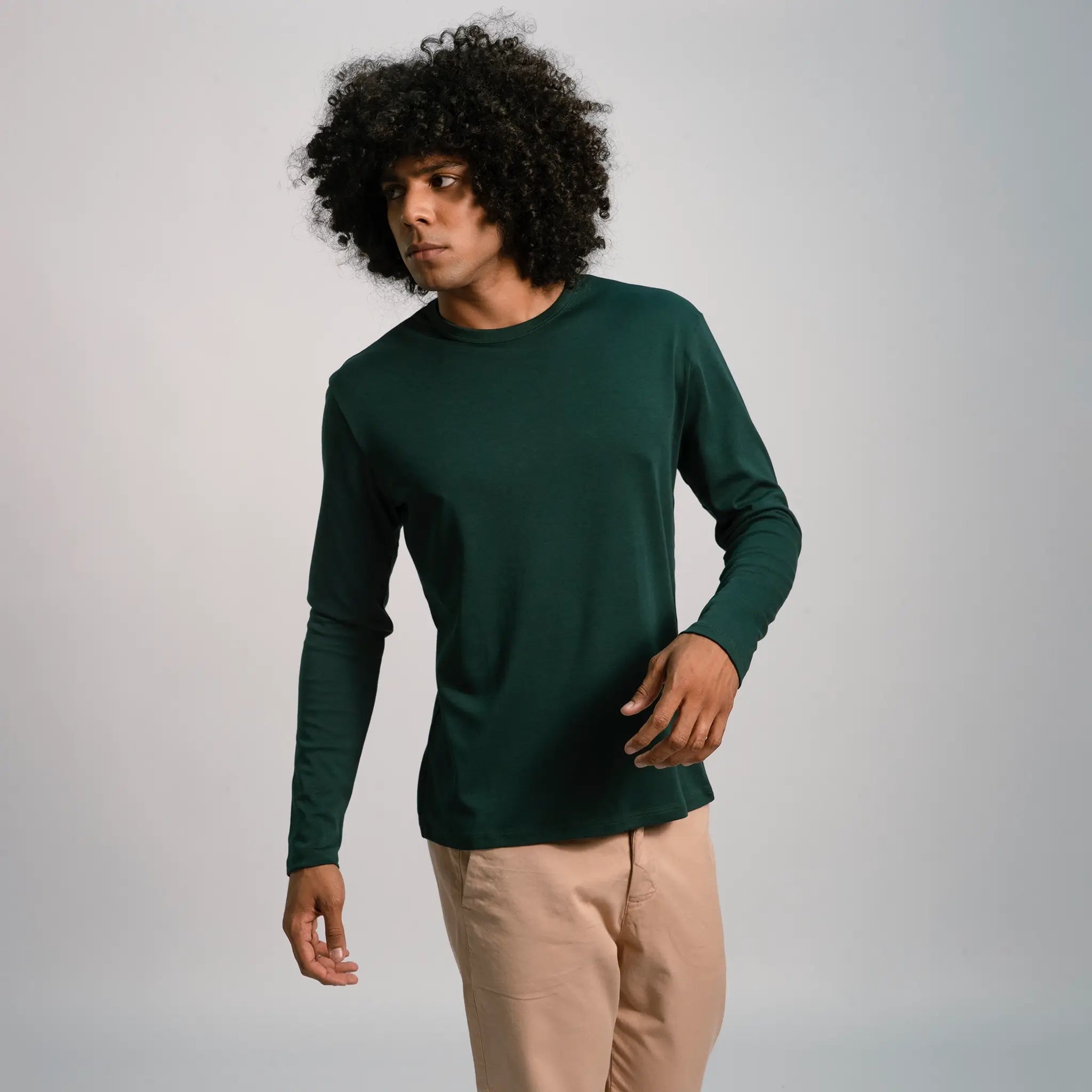 mens low impact dye tshirt long sleeve color dark teal