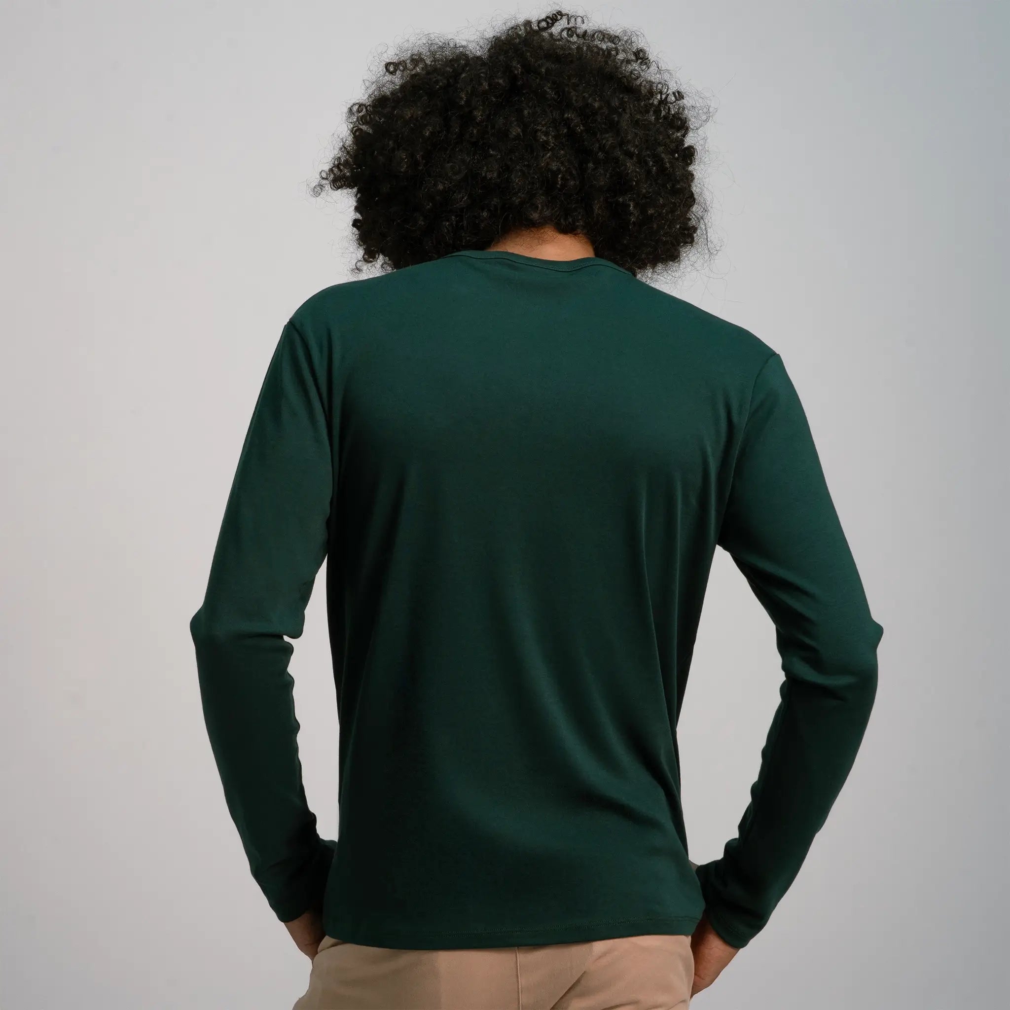 mens natural product tshirt long sleeve color dark teal