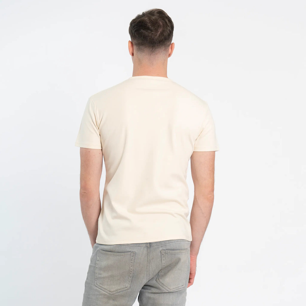 natural mens natural tee tshirt crew neck color Undyed