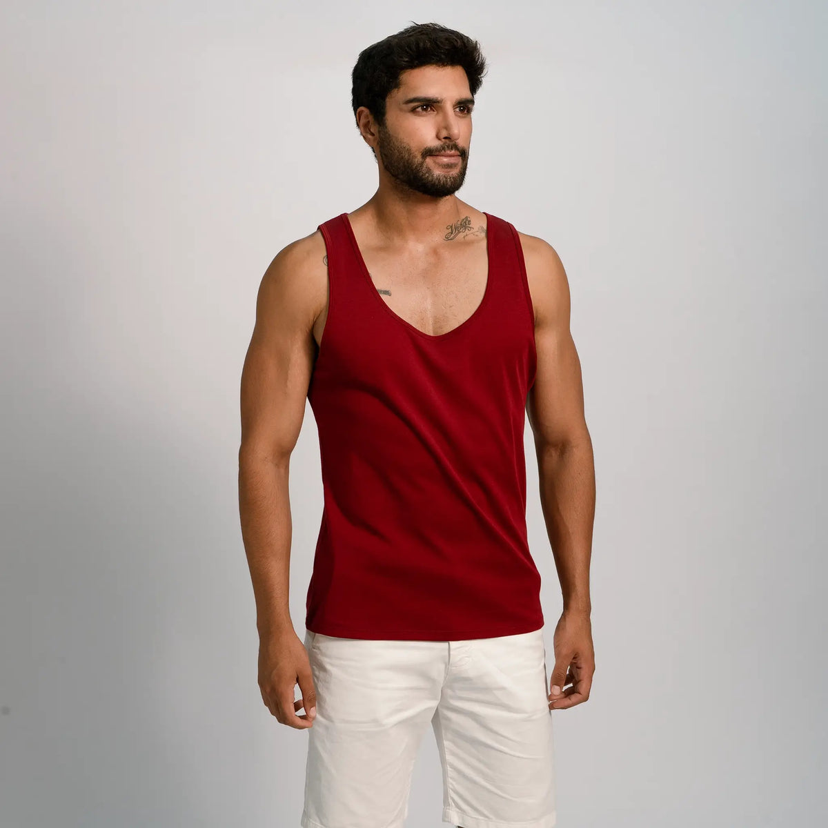 mens non toxic tank top color maroon