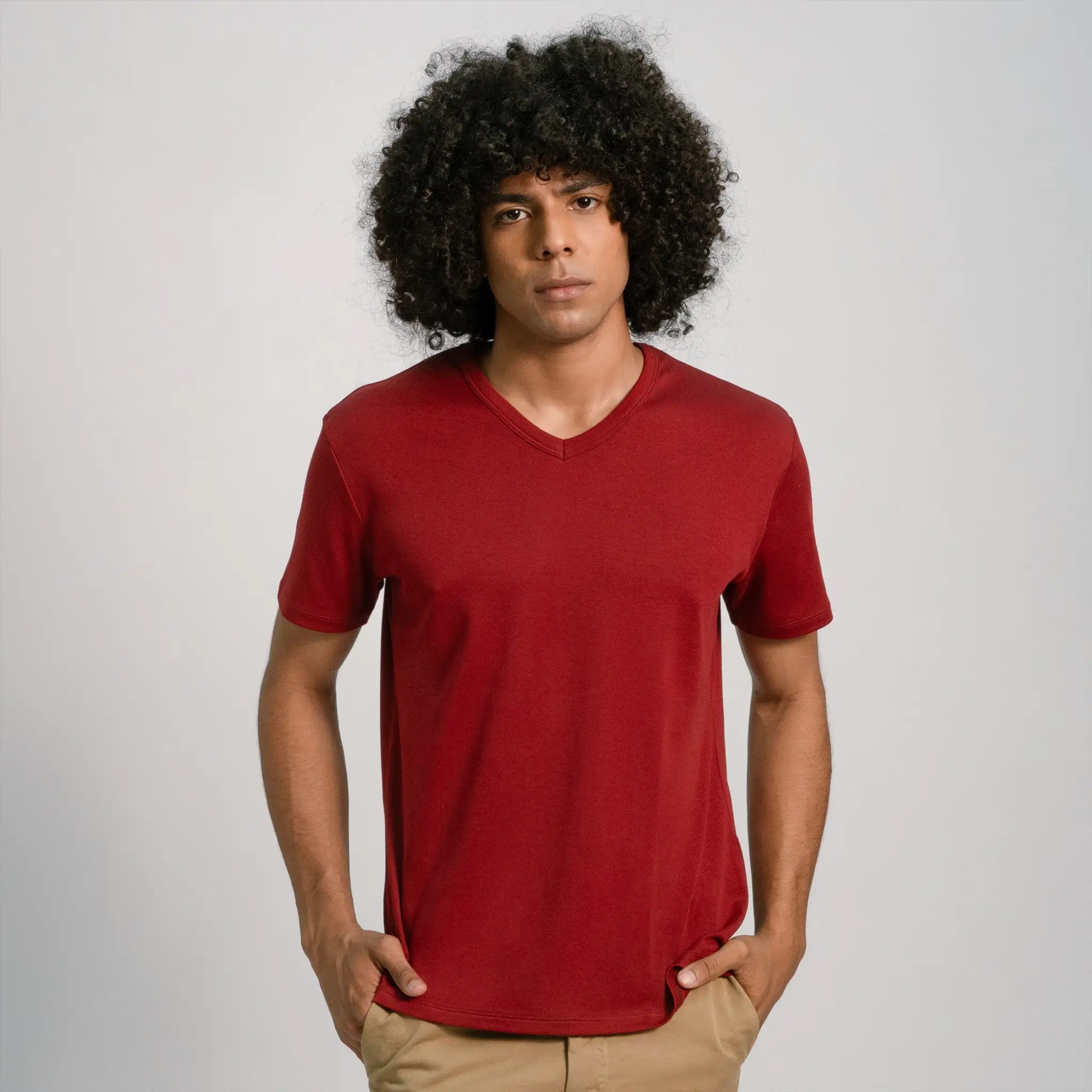 mens non toxic tshirt vneck color maroon