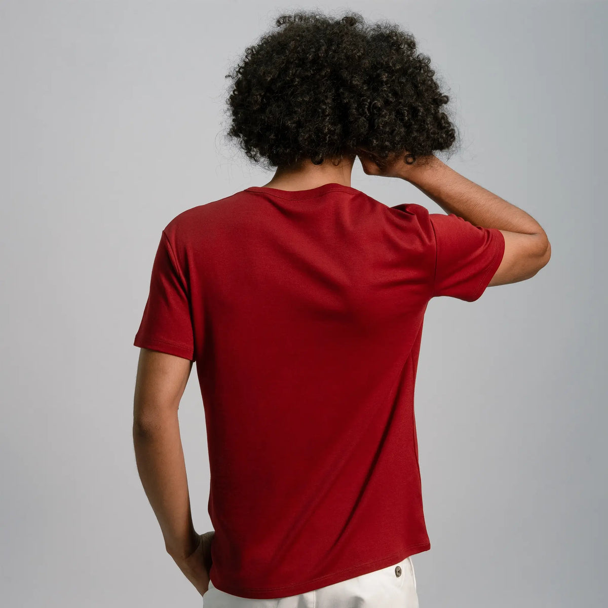 mens smooth pima cotton crew neck color maroon