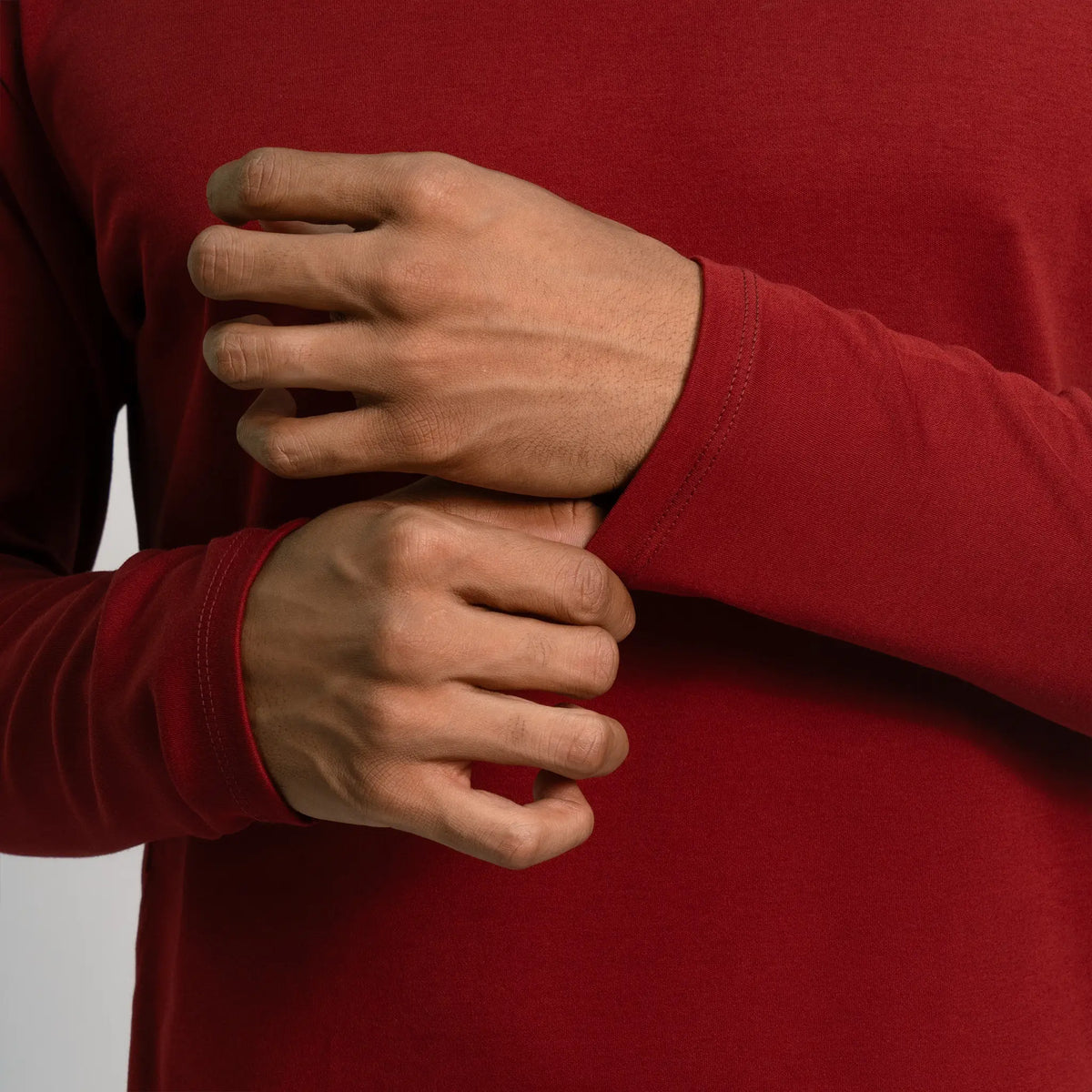 mens ultra soft tshirt long sleeve color maroon