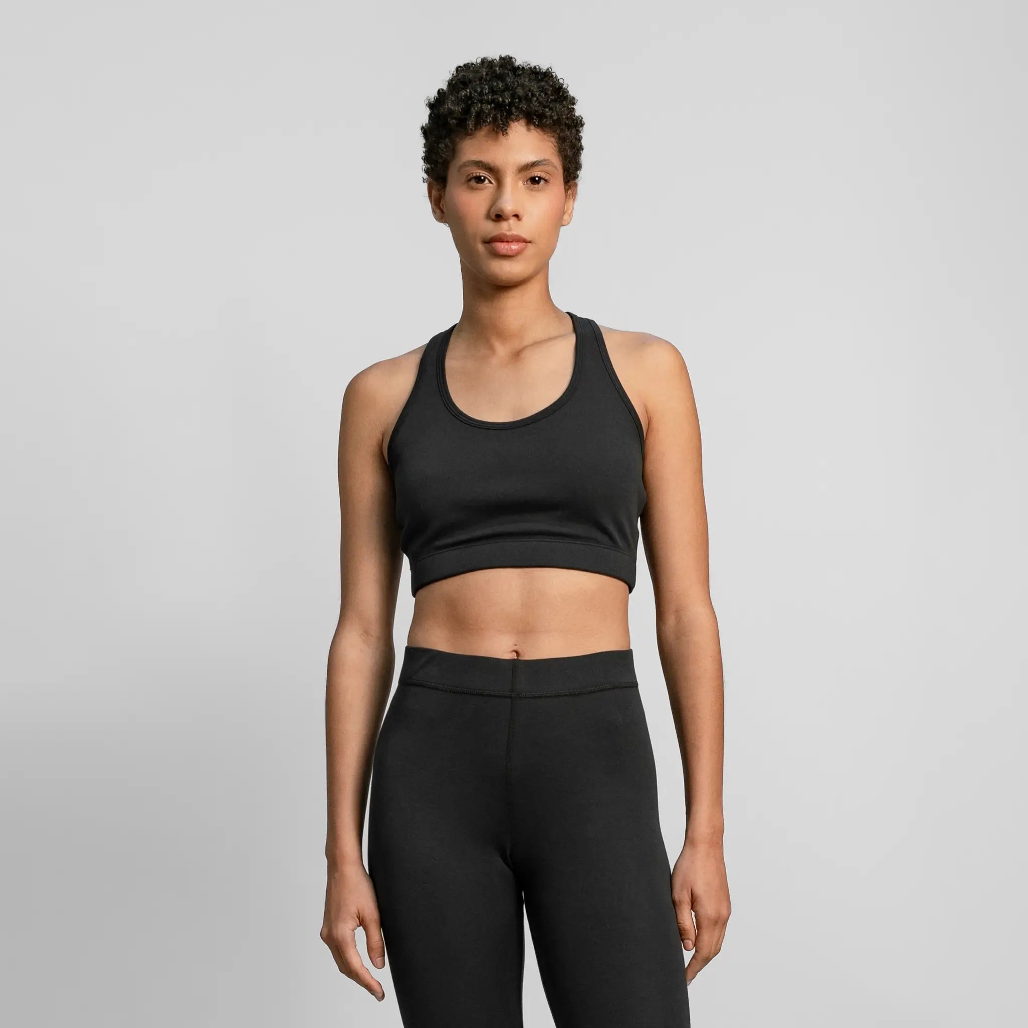 womens all natural sports bra color black