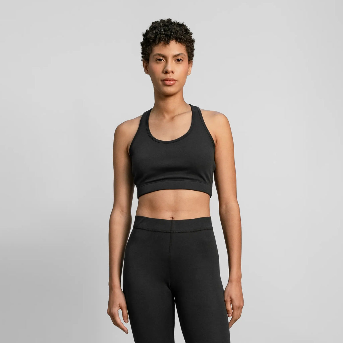 womens all natural sports bra color black