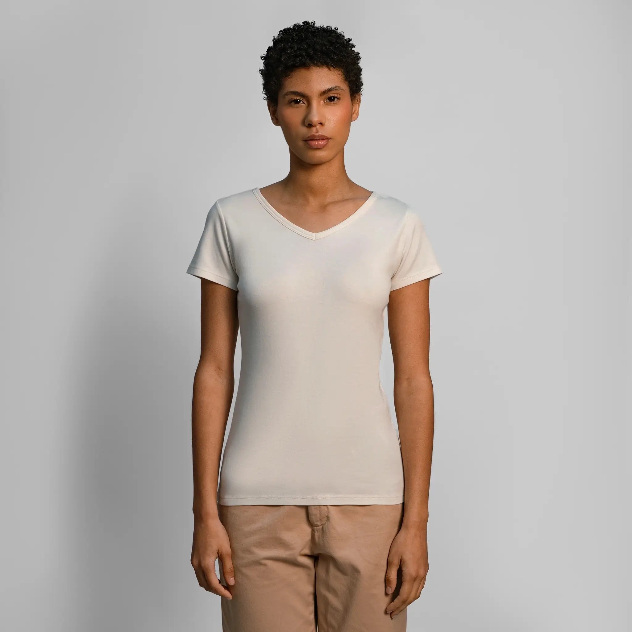 womens all natural tshirt vneck color undyed