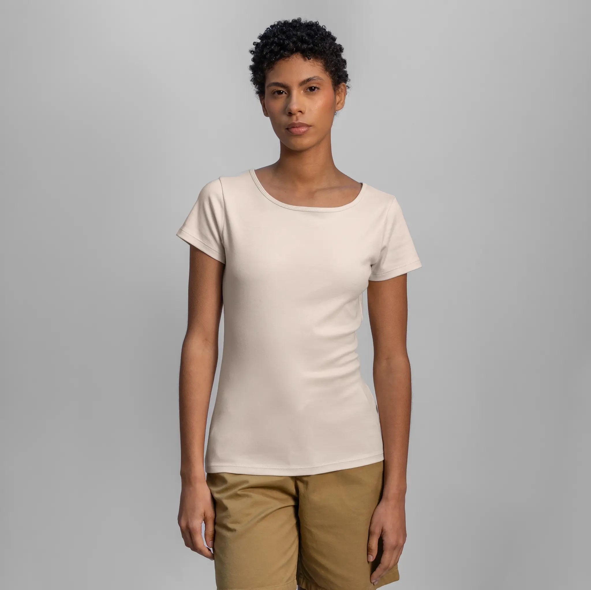 womens eco friendly crew neck color undyed