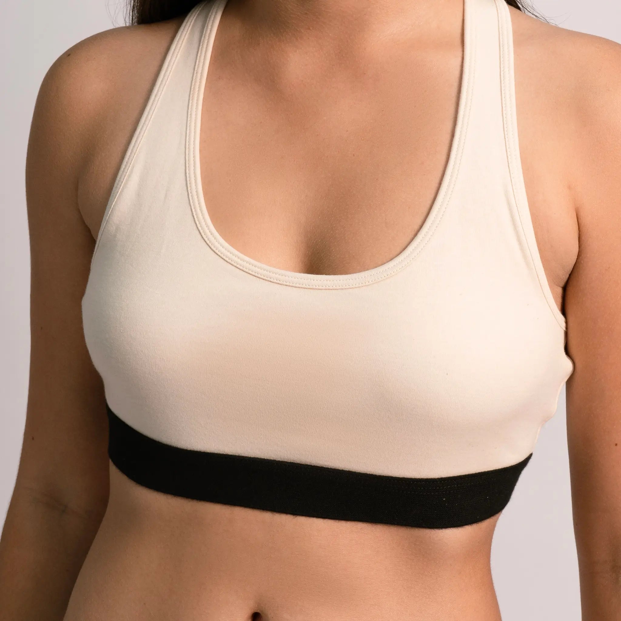 womens eco friendly sports bra color undyed