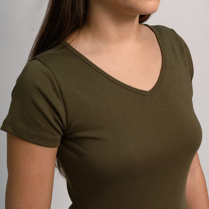 womens finest pima tshirt vneck color green