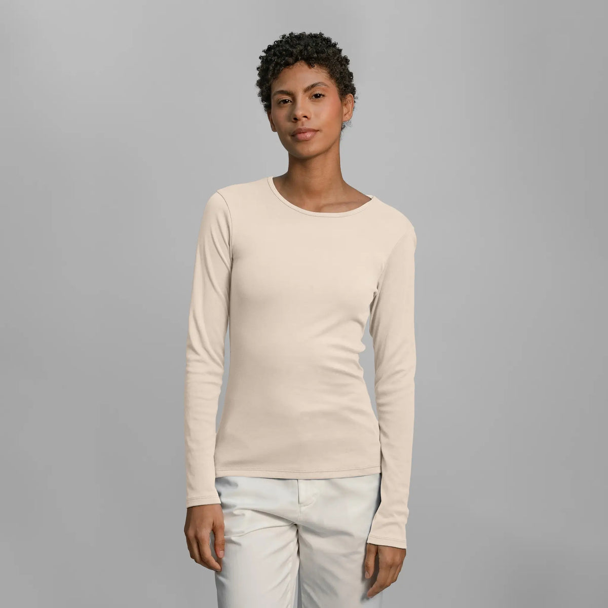 womens gots tshirt long sleeve color undyed