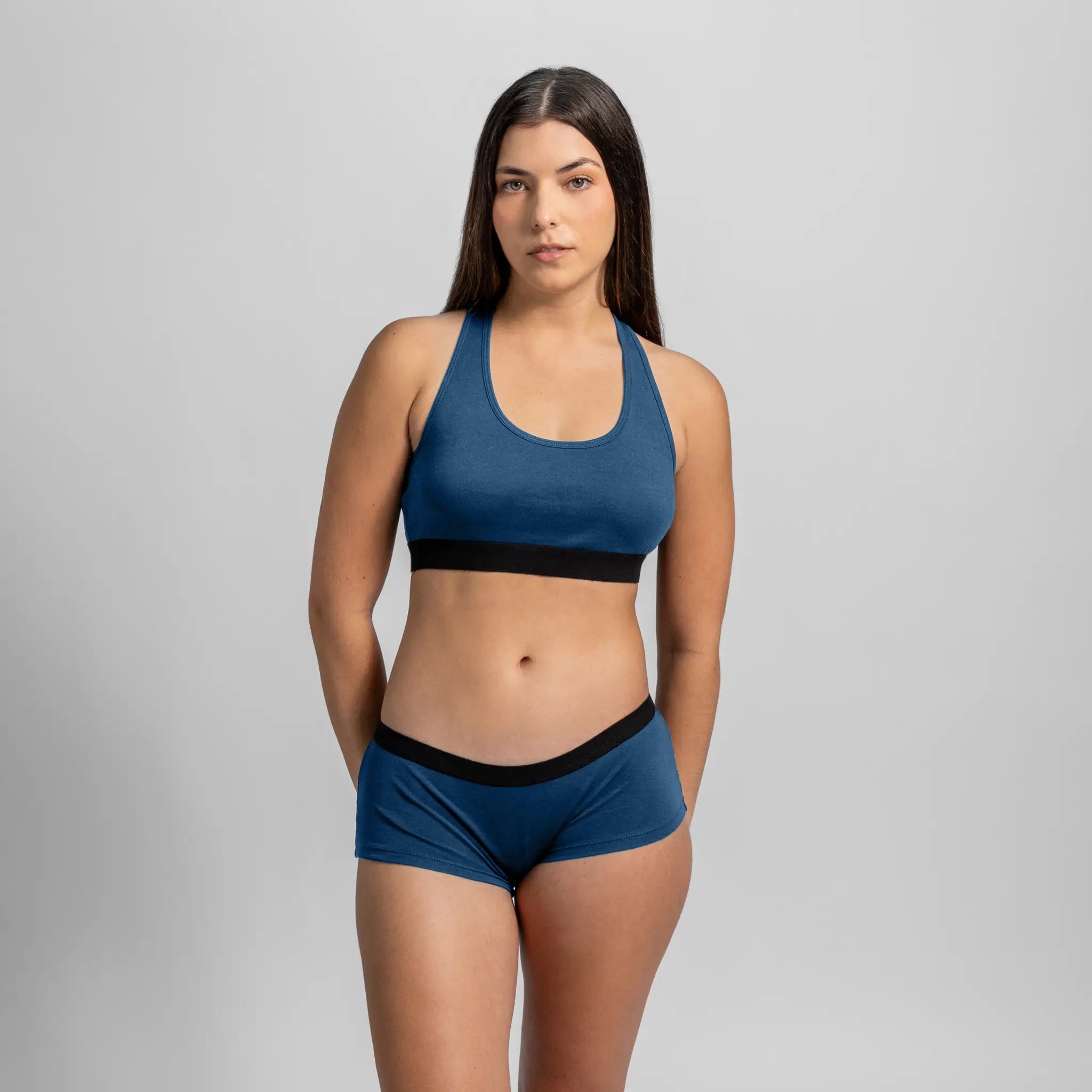 womens low impact dye panties color natural blue