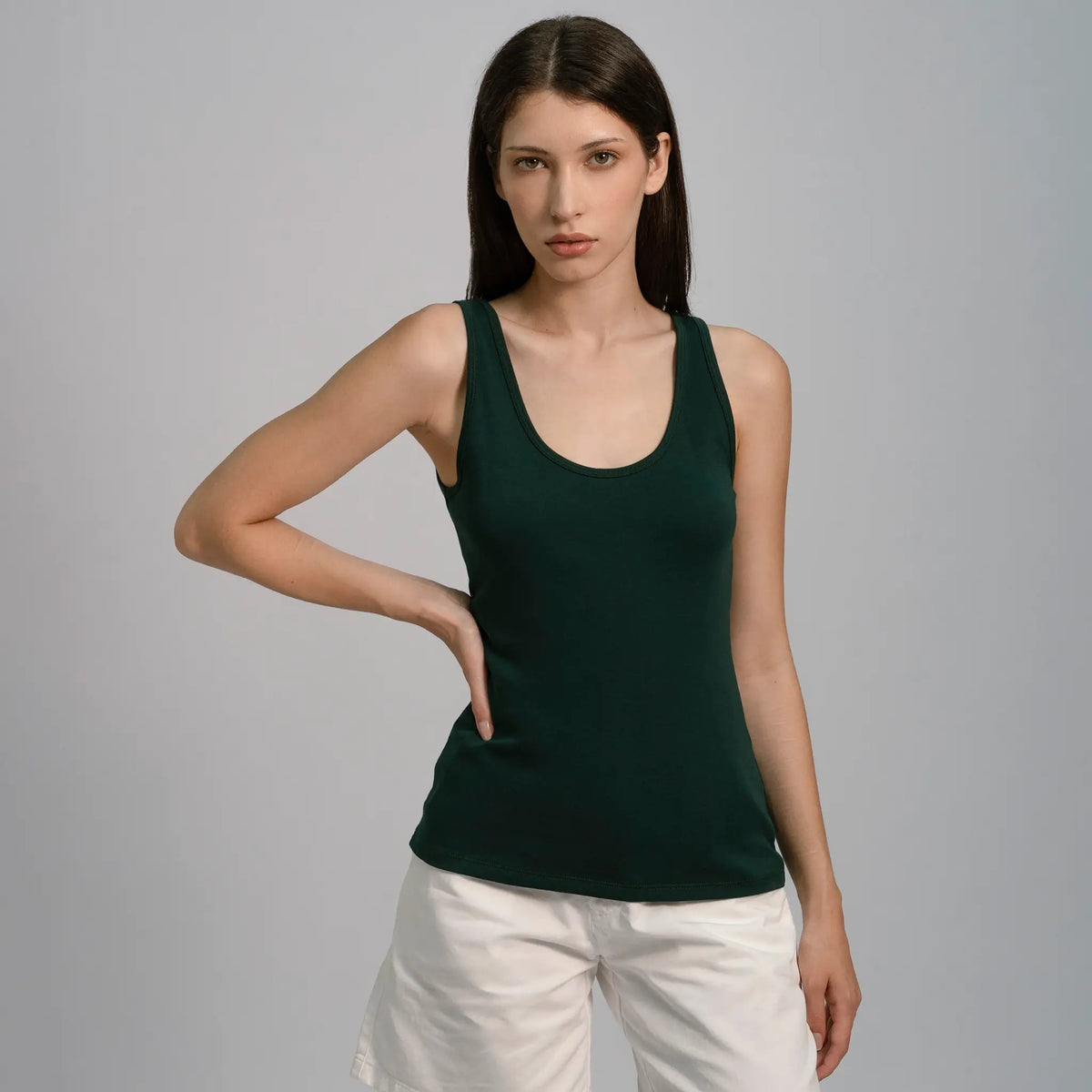 womens low impact dye tank top color dark teal