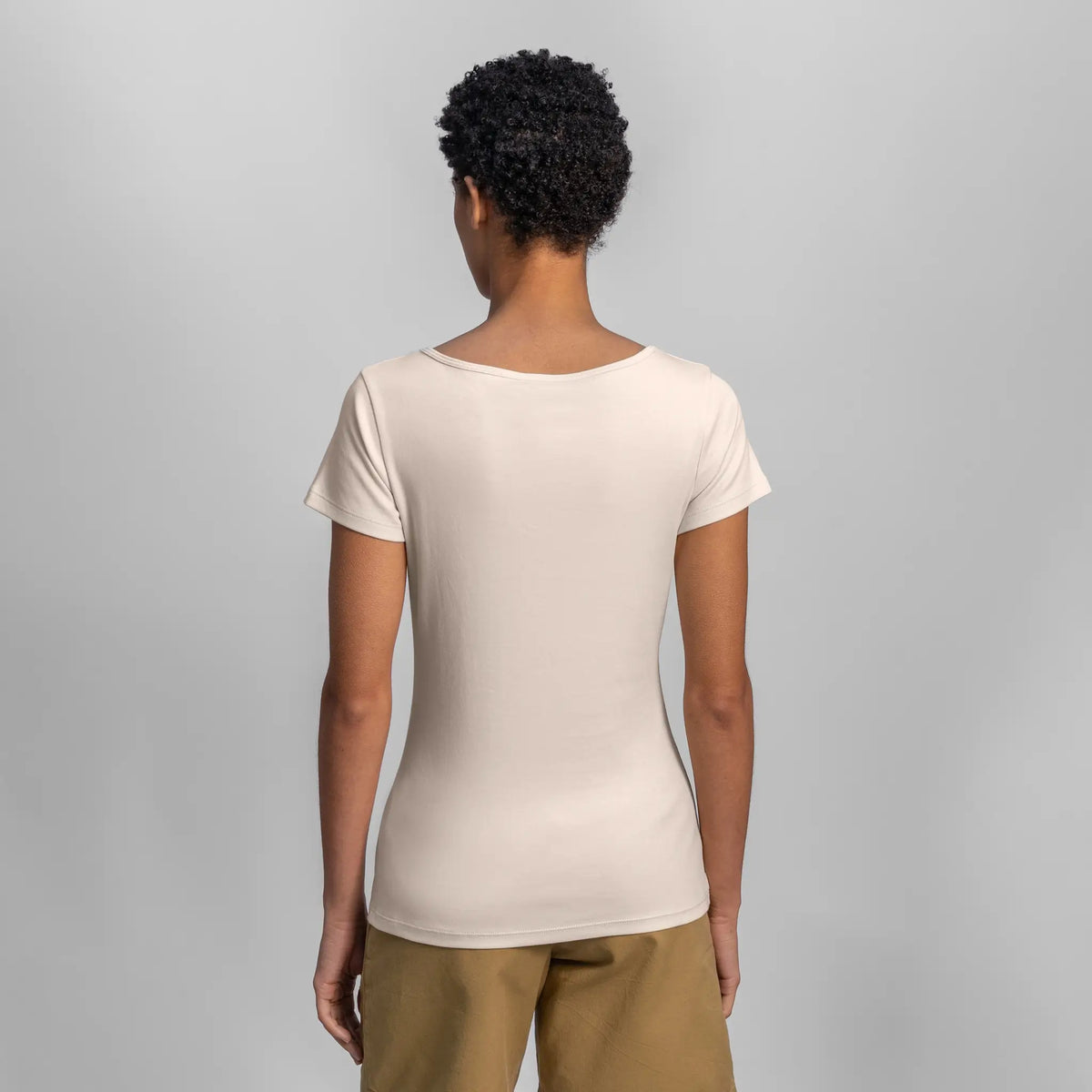womens natural dye crew neck color undyed