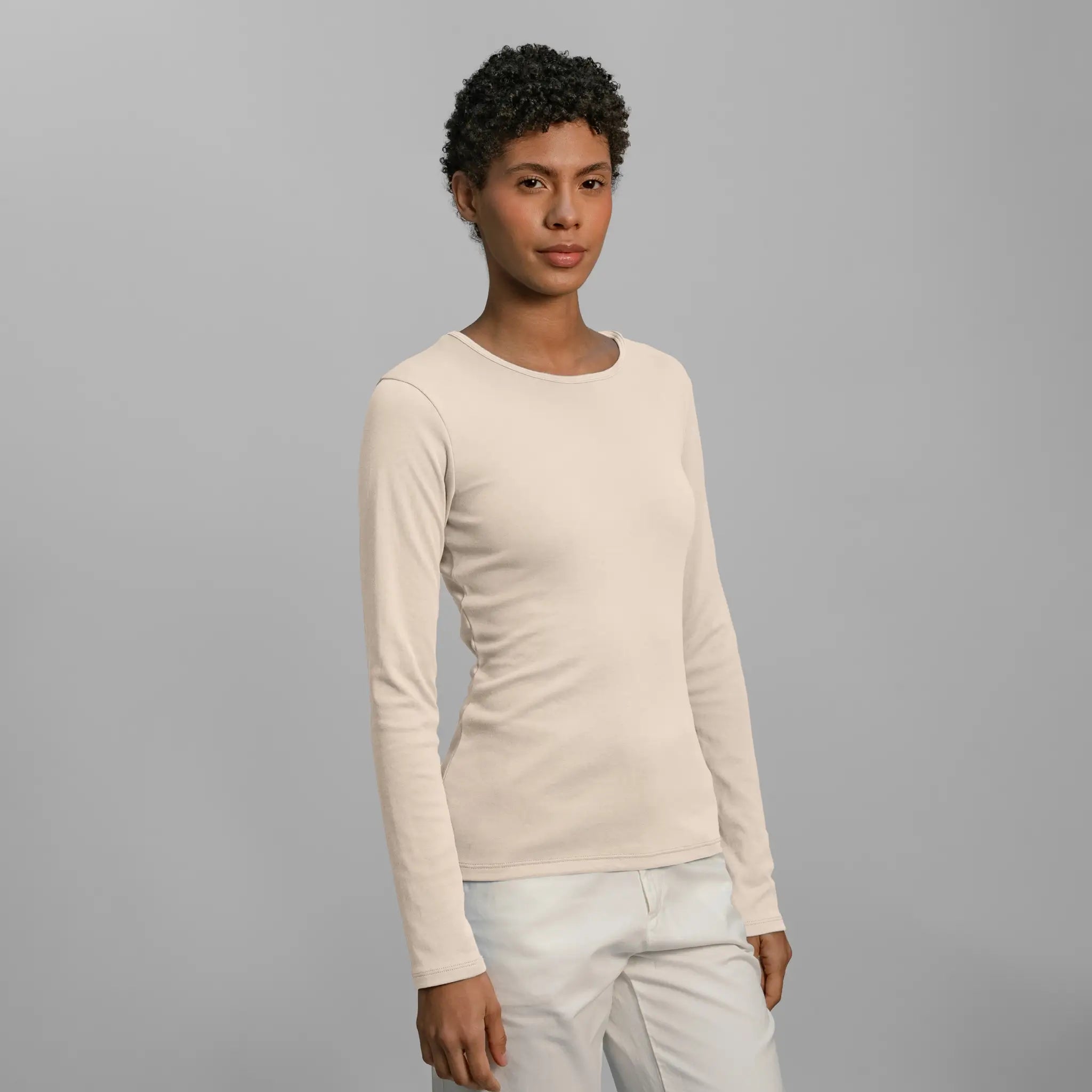 womens natural dye tshirt long sleeve color undyed