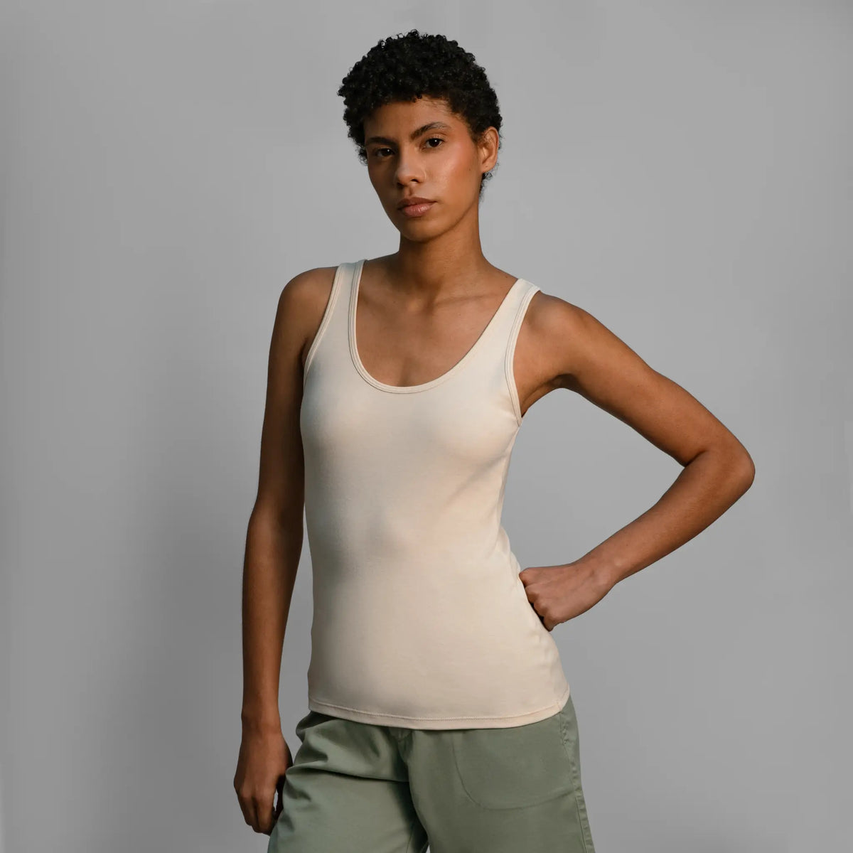 womens natural fiber tank top color undyed