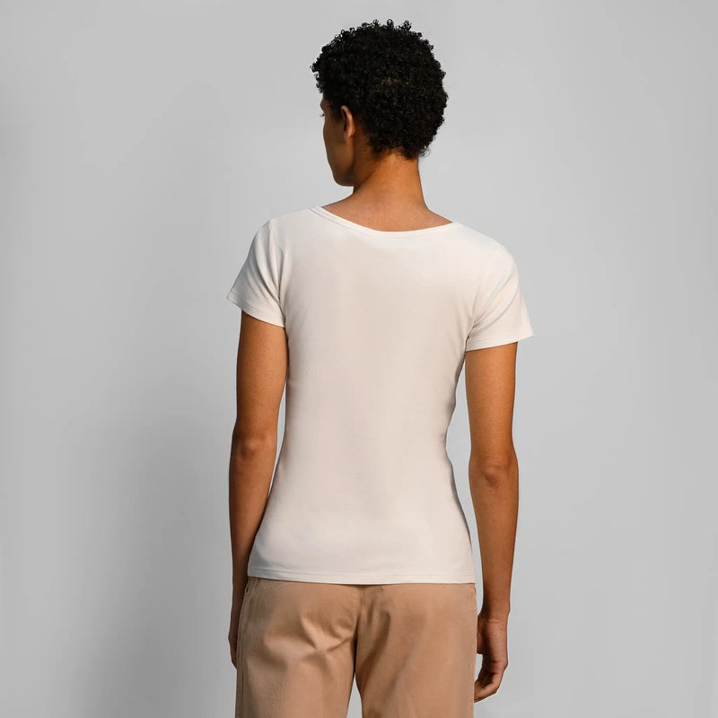 womens natural fiber tshirt vneck color undyed