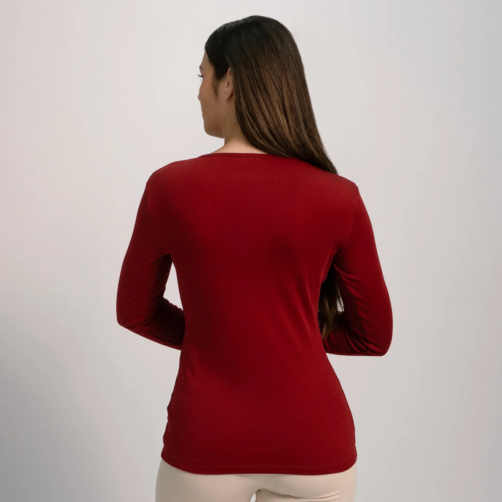 womens plain tshirt tshirt long sleeve color maroon