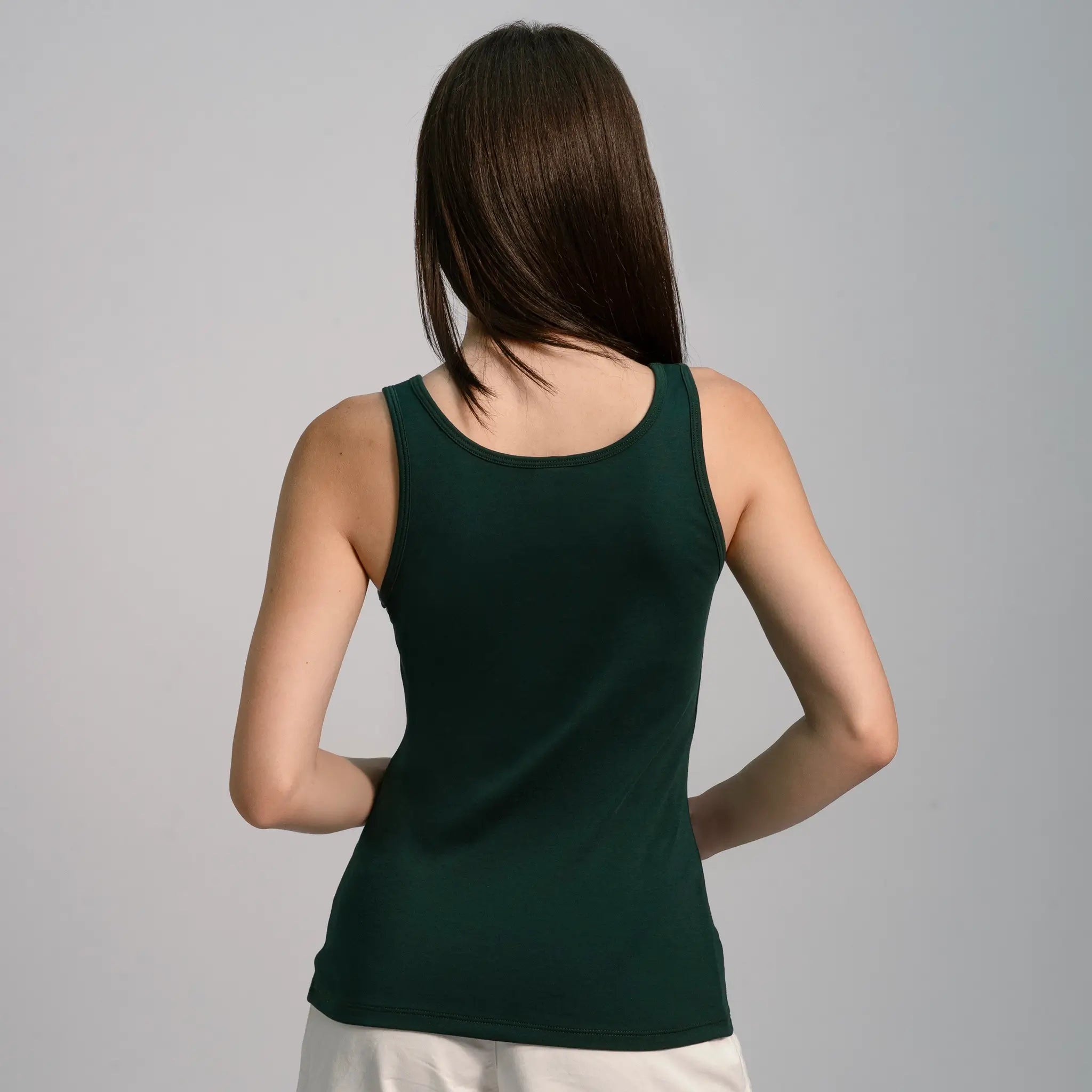 womens silky soft tank top color dark teal
