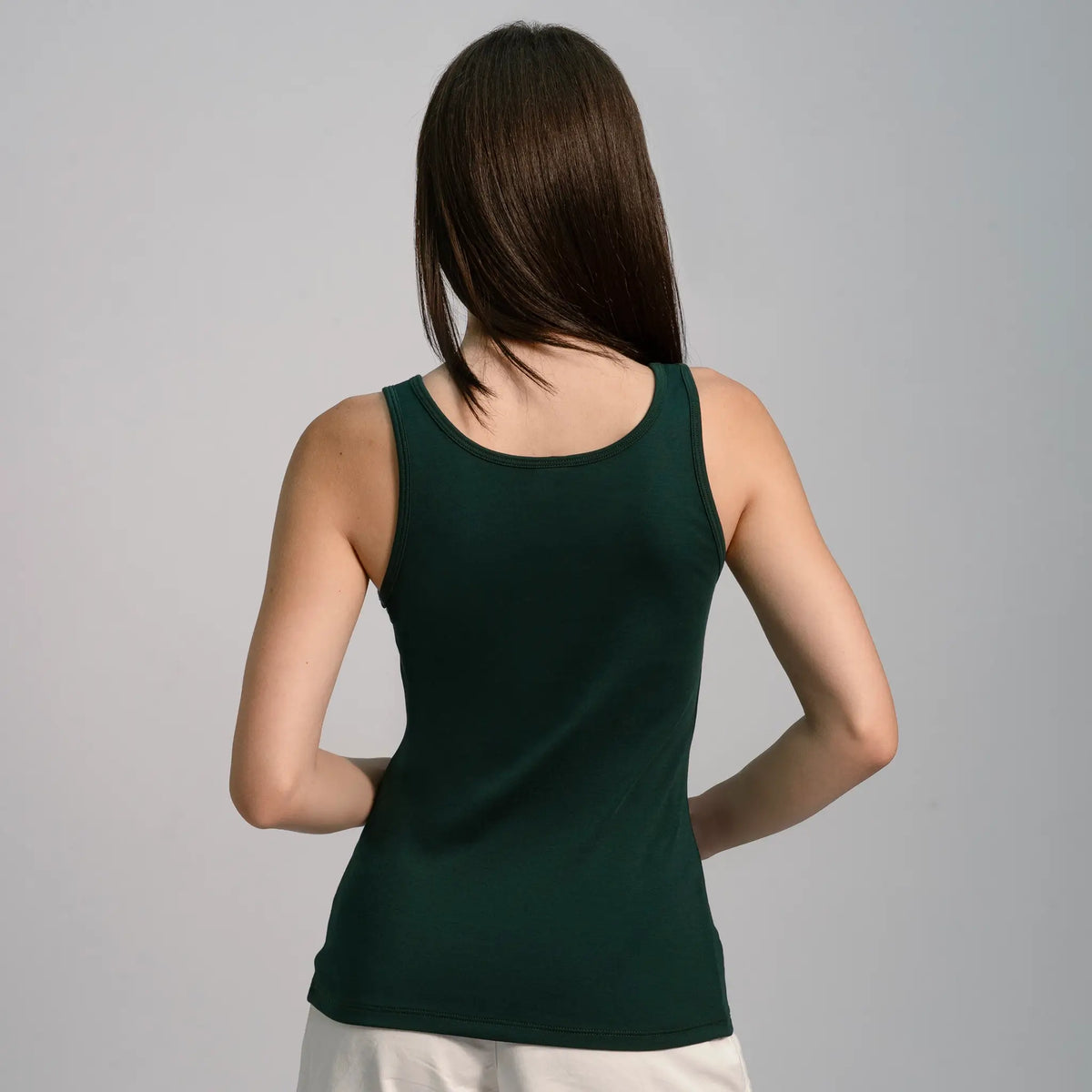 womens silky soft tank top color dark teal