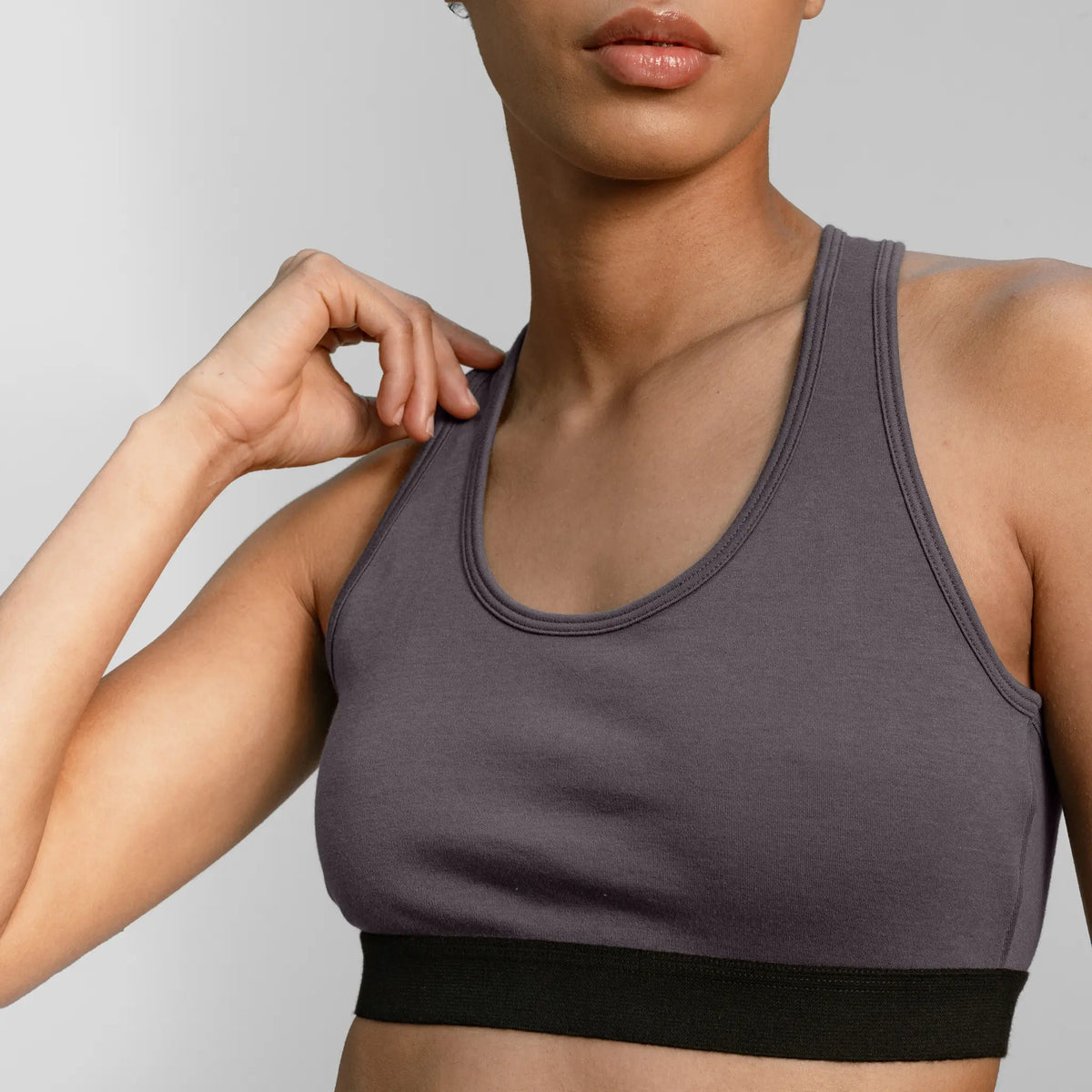 womens single origin sports bra color gray