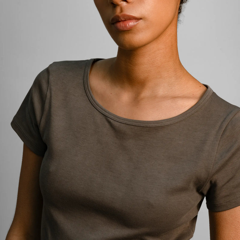 womens smooth pima cotton crew neck color natural gray