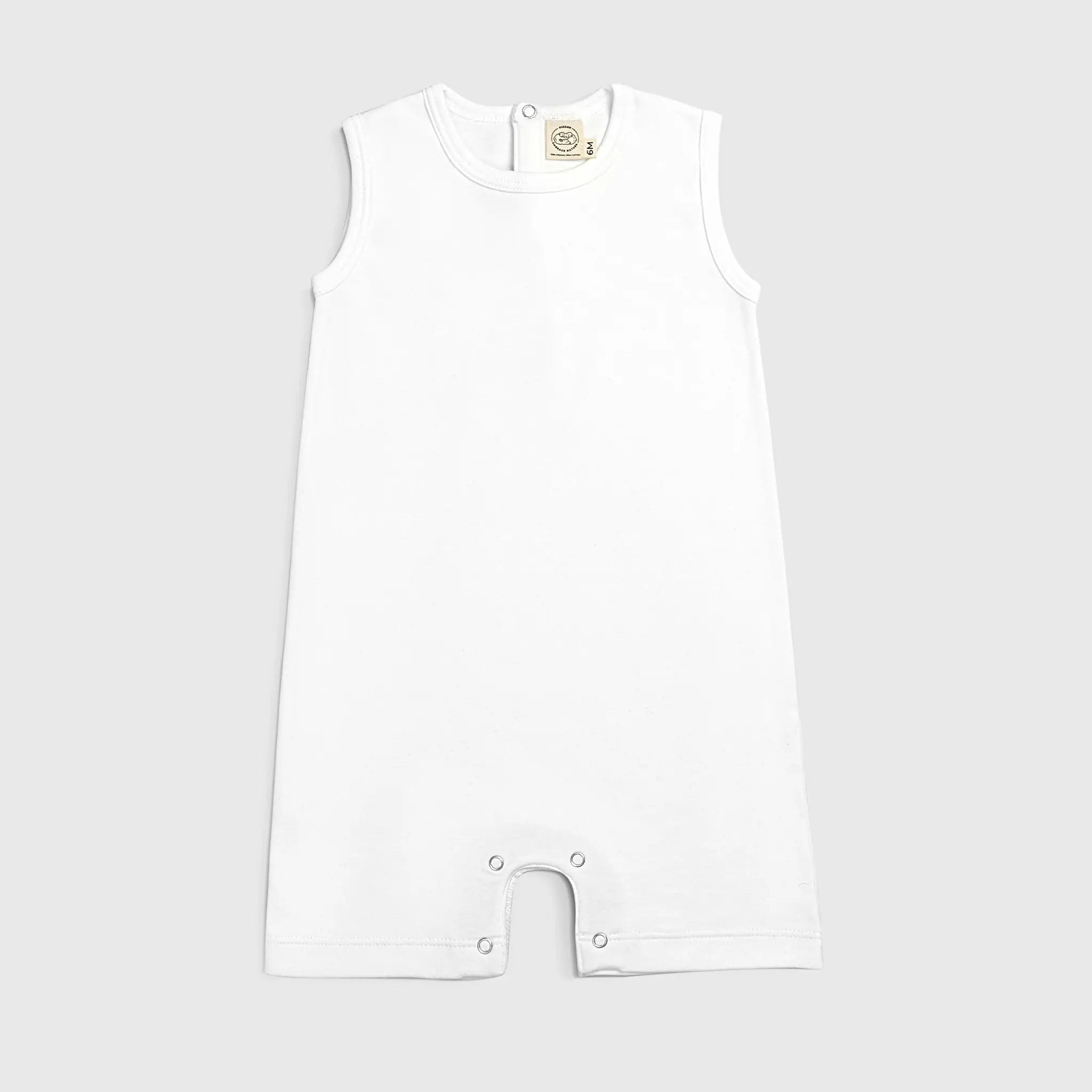 baby boys ultra soft sleeveless romper color white