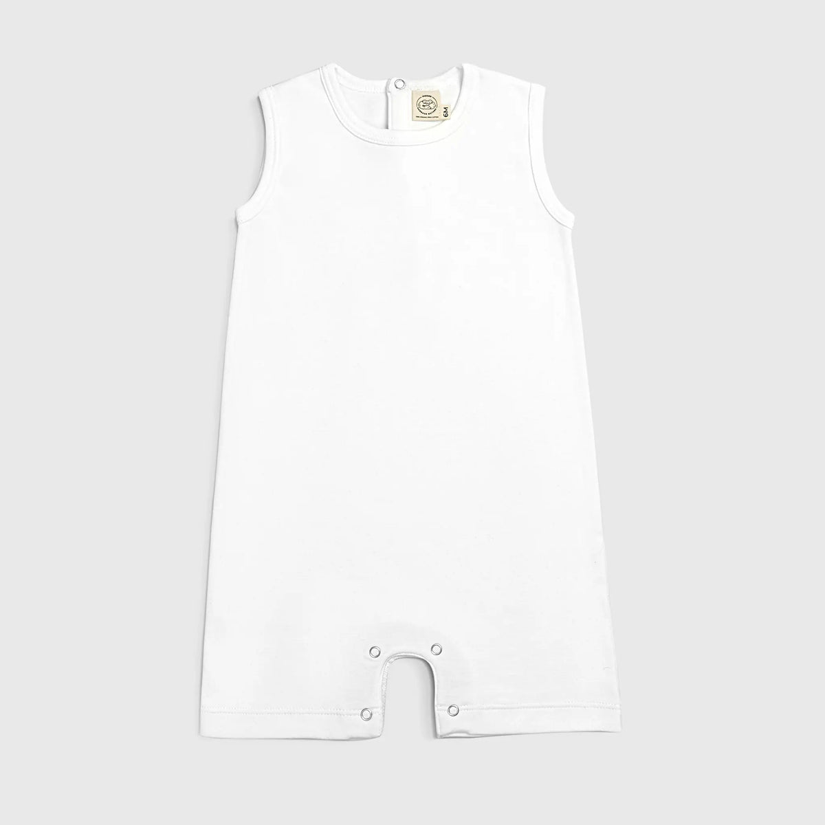 baby boys ultra soft sleeveless romper color white