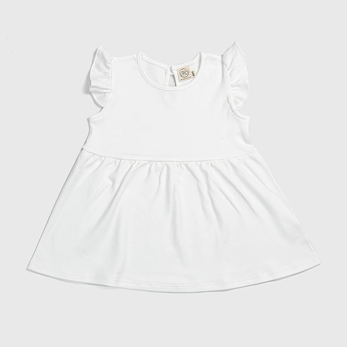 baby girl organic cotton dress color white