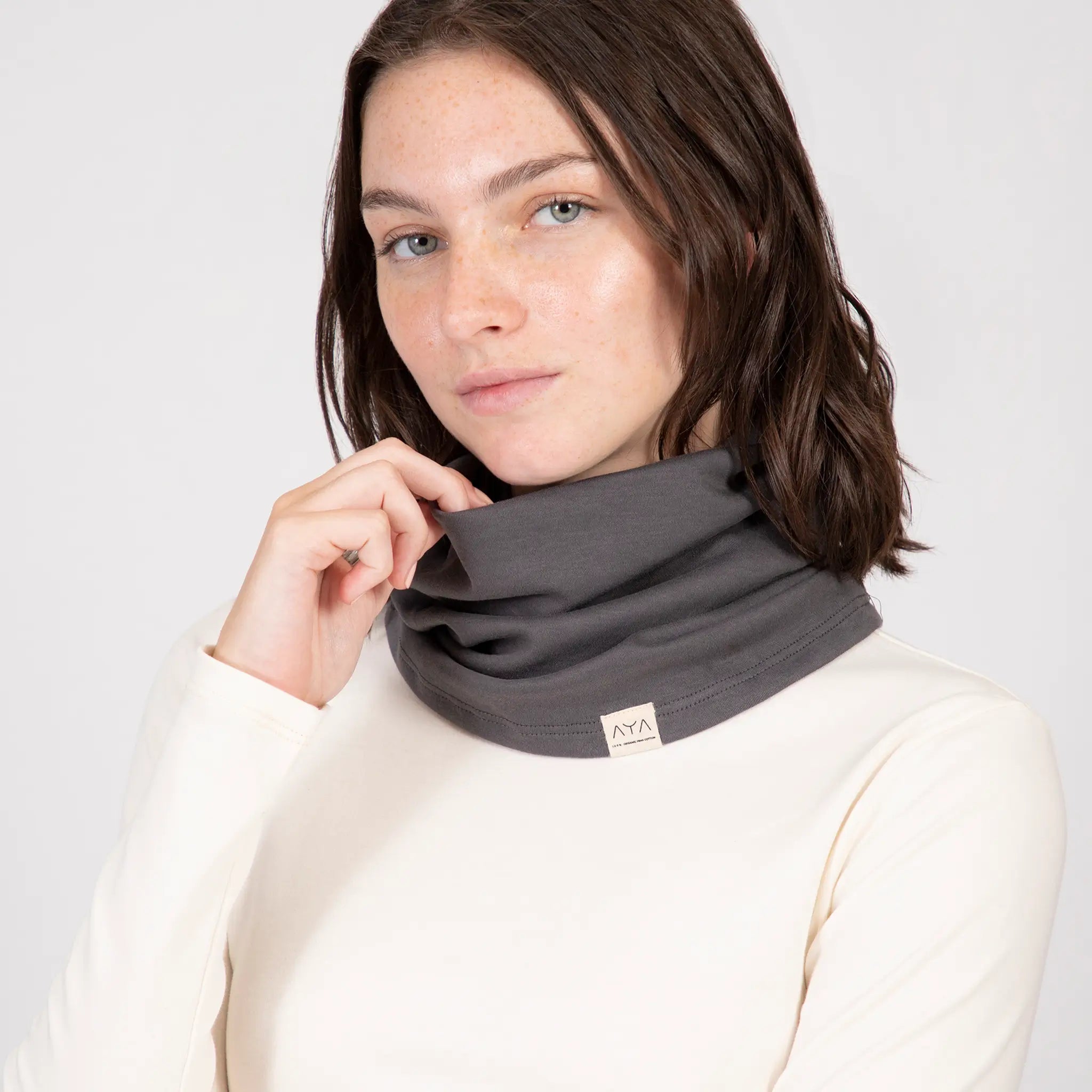 unisex microplastic free neck gaiter color gray