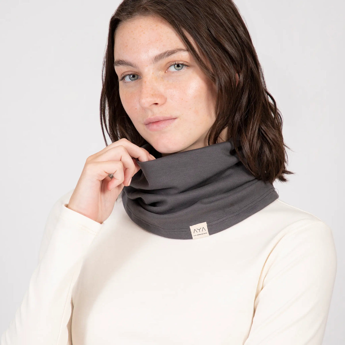 unisex microplastic free neck gaiter color gray