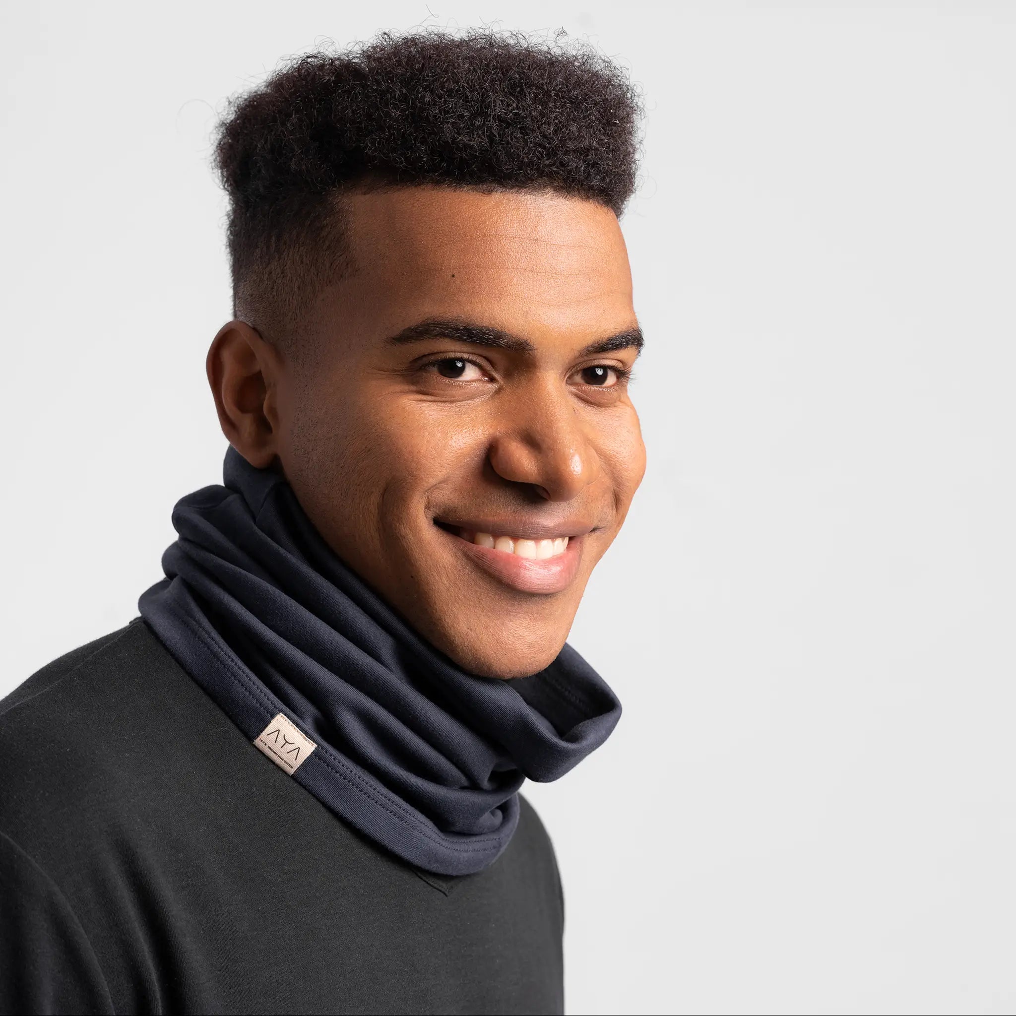 unisex natural neck gaiter color navy blue