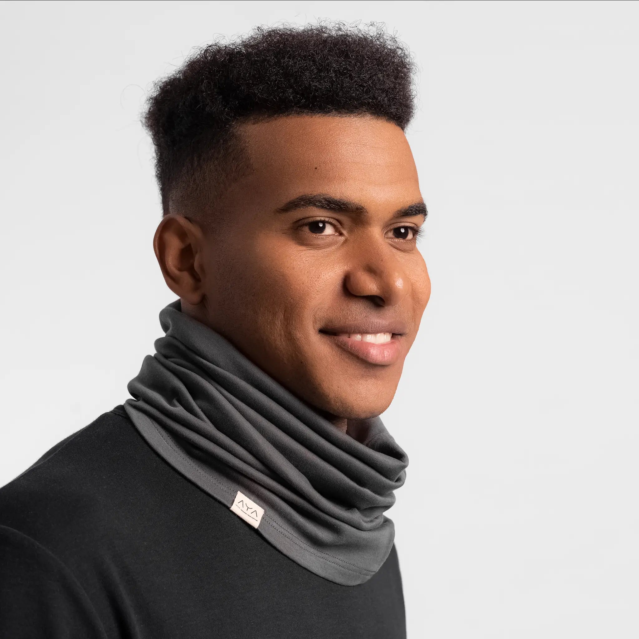 unisex single origin neck gaiter color gray