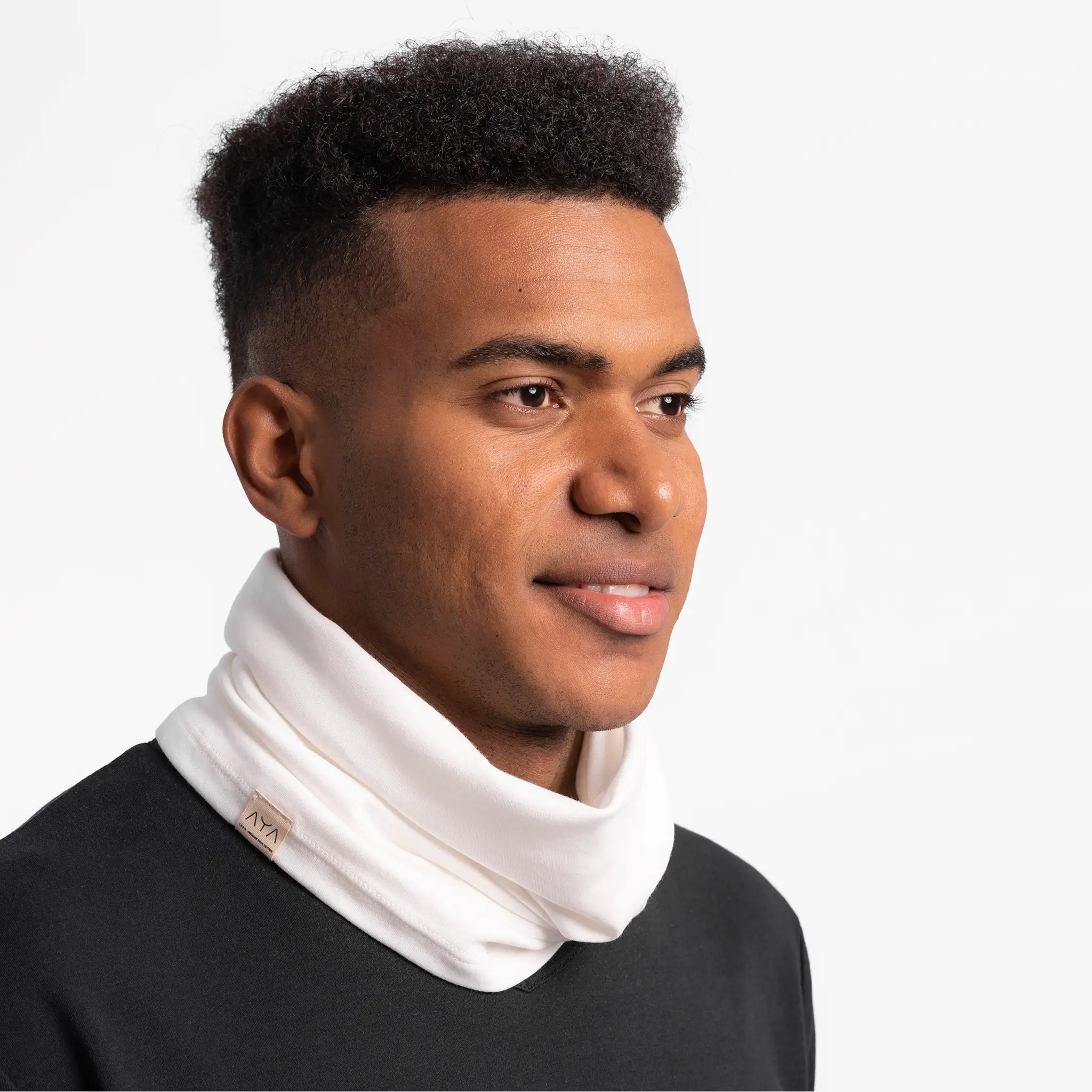 unisex sustainable brand neck gaiter color white