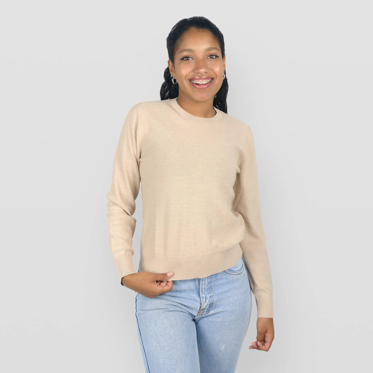 womens all occasions alpaca sweater color Undyed