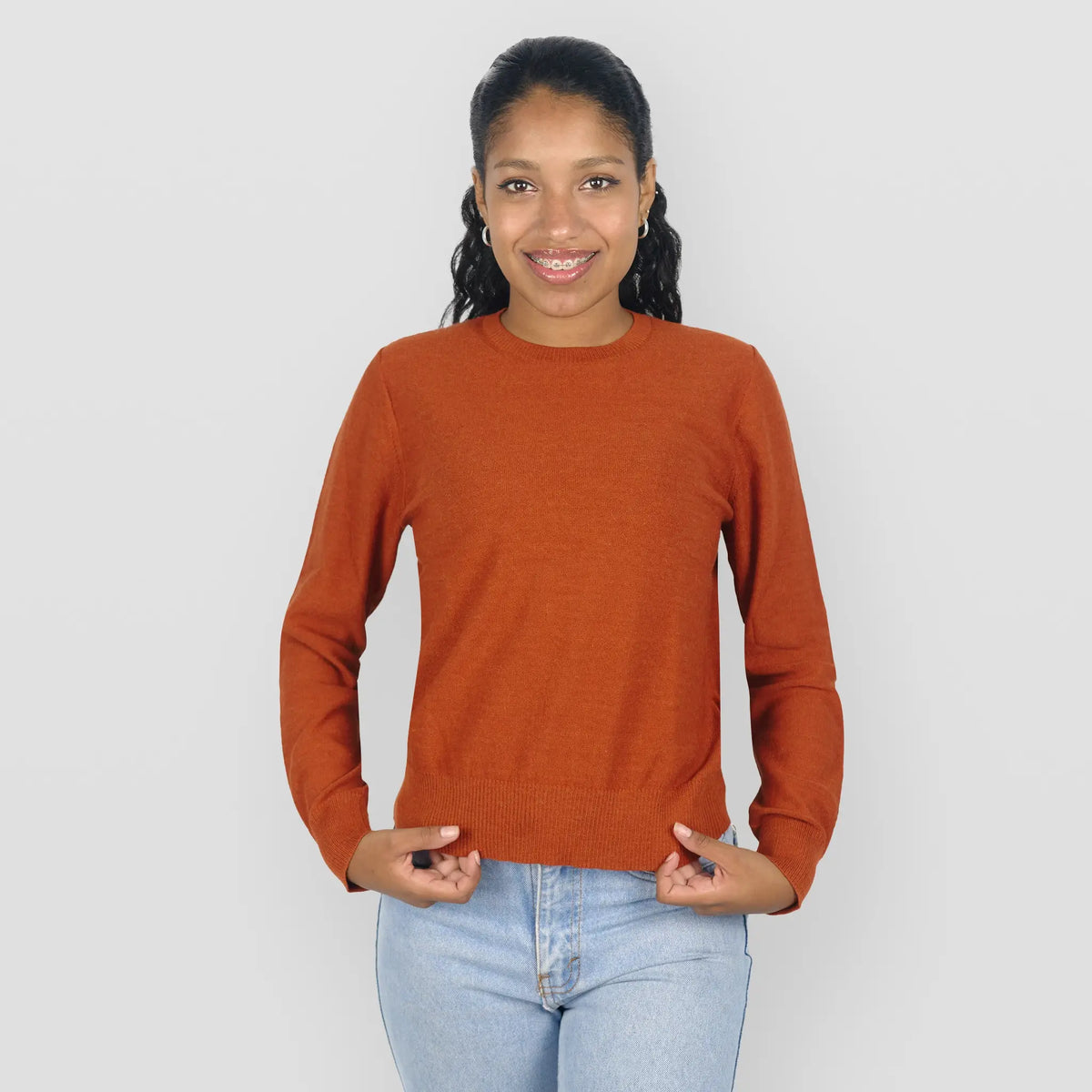 womens biodegradable alpaca sweater color red