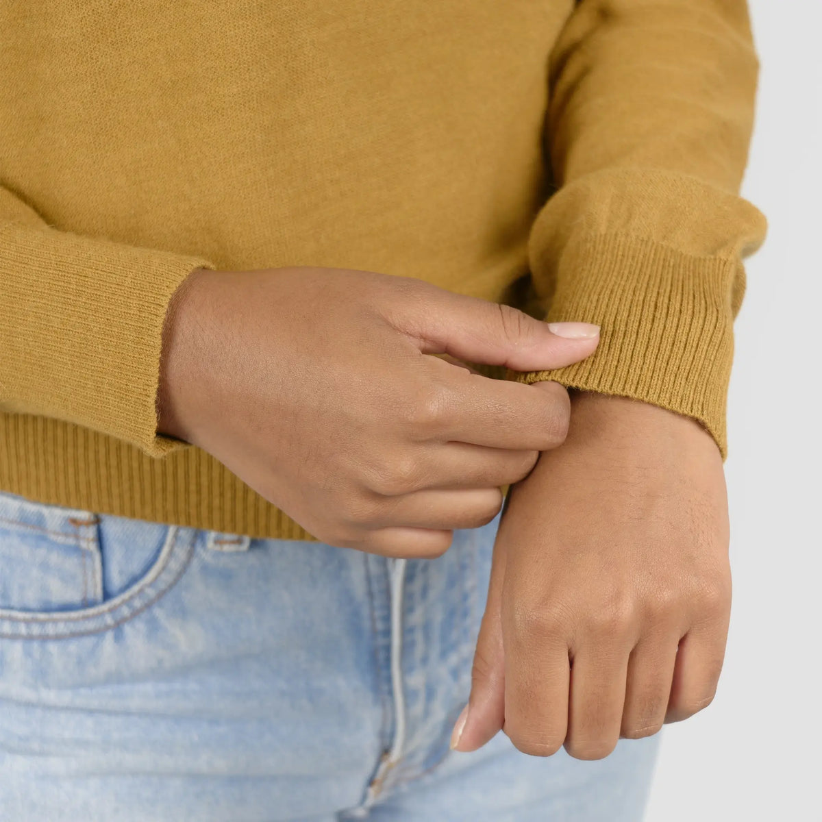 womens ultra soft alpaca sweater color mustard yellow