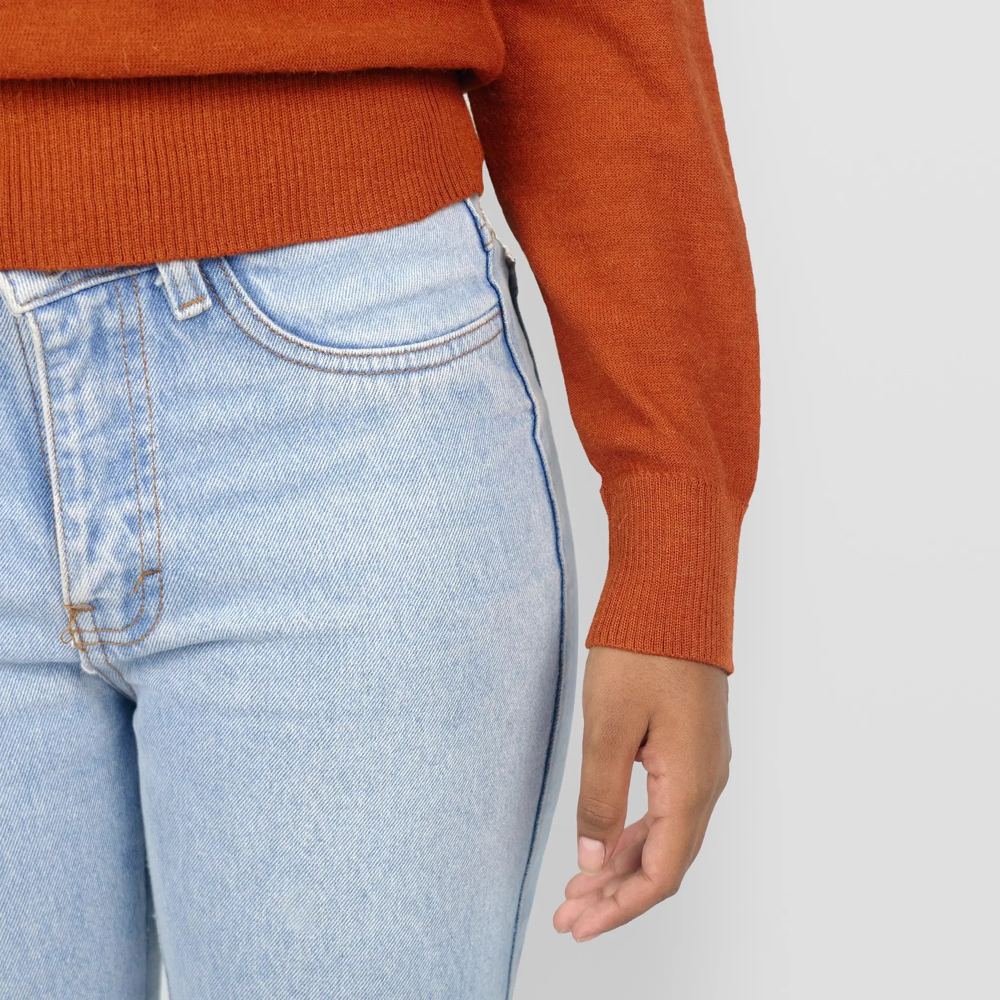 womens ultra soft alpaca sweater color rusty orange