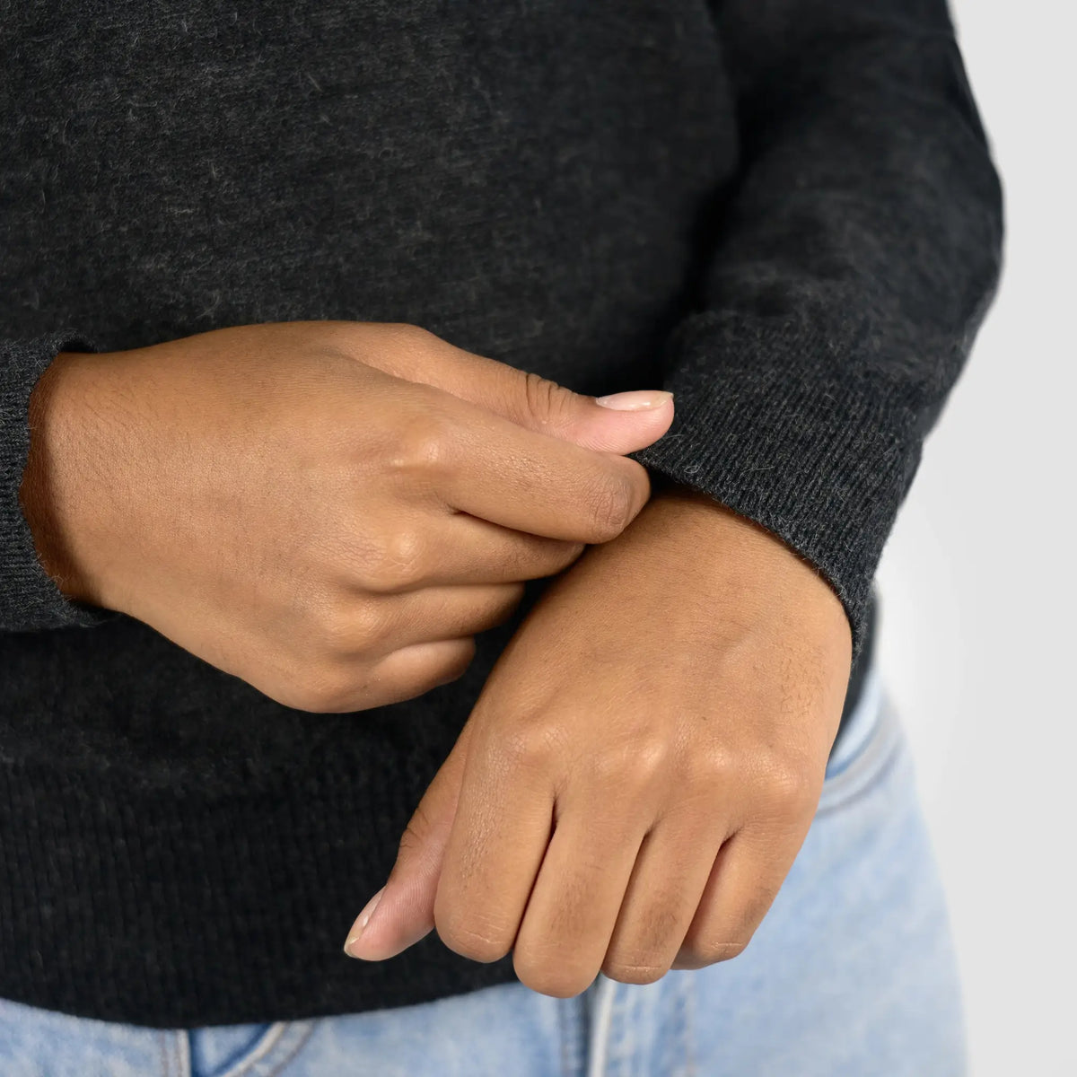 womens wind protection alpaca sweater color dark gray