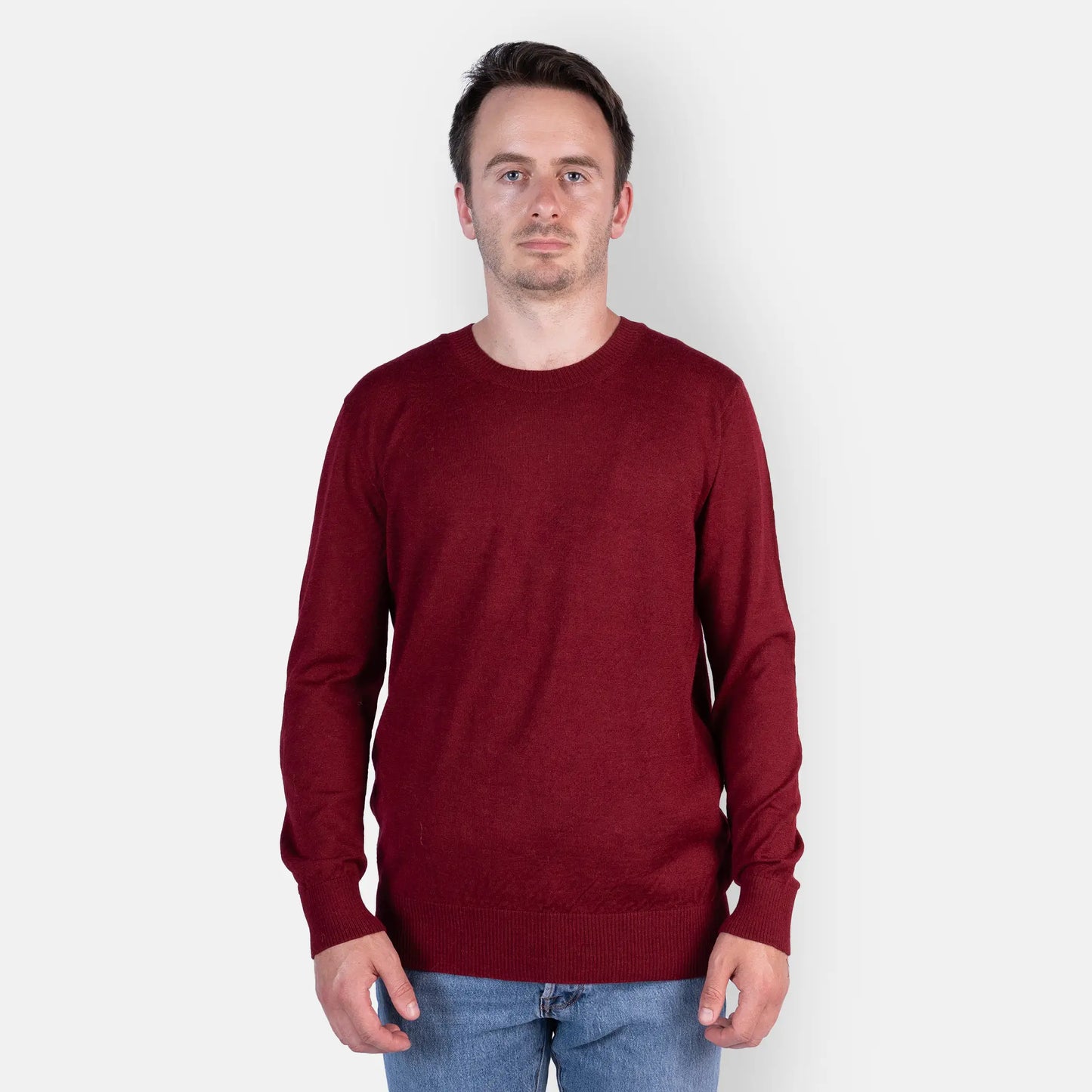 mens alpaca wool sweater best fleece color red