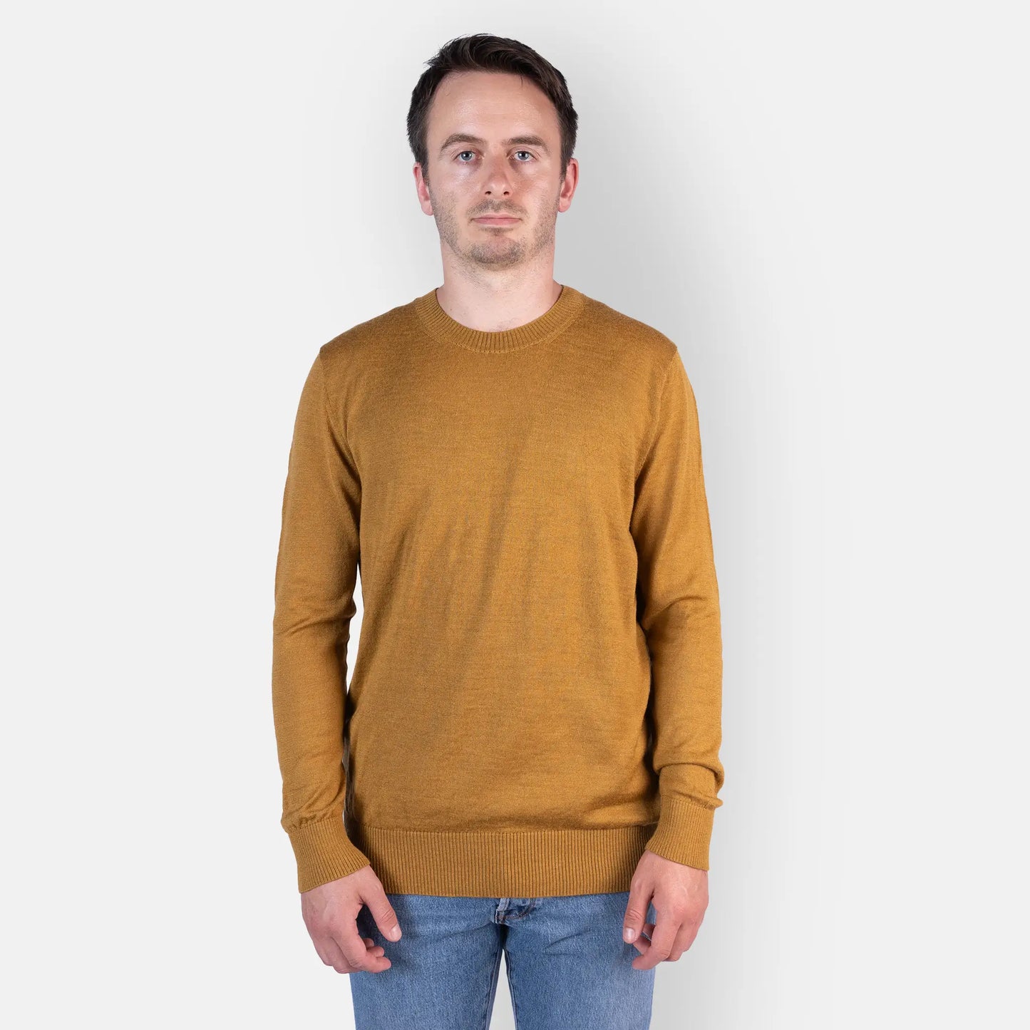 mens alpaca wool sweater comfortable color gold