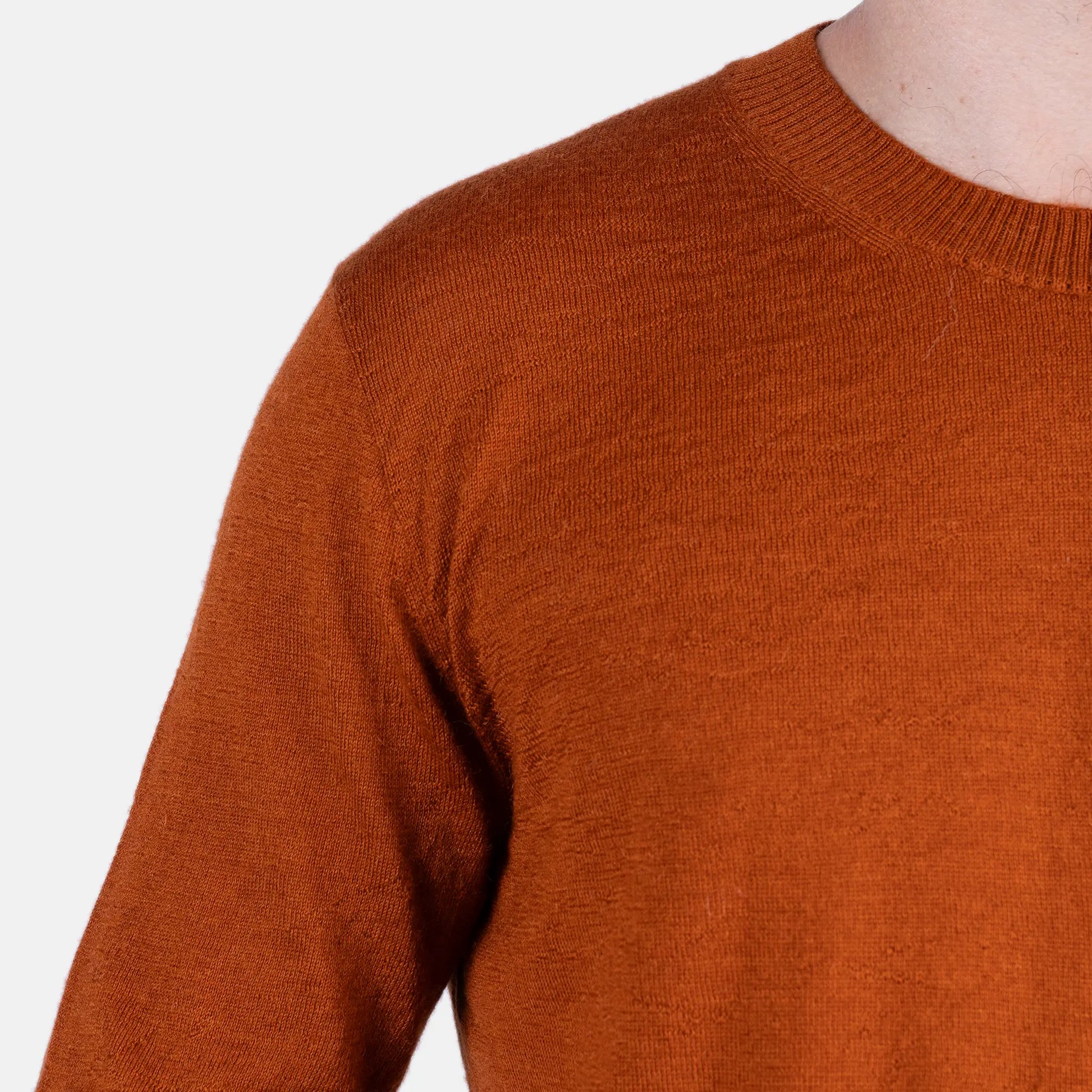 mens alpaca wool sweater ecological color rusty orange