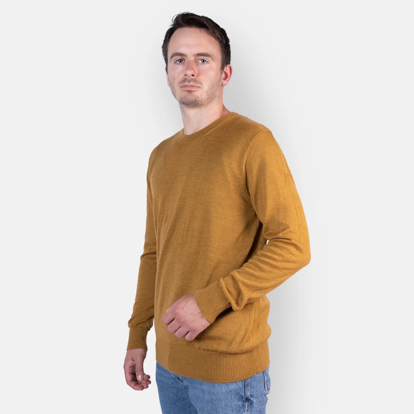 mens alpaca wool sweater functional color gold
